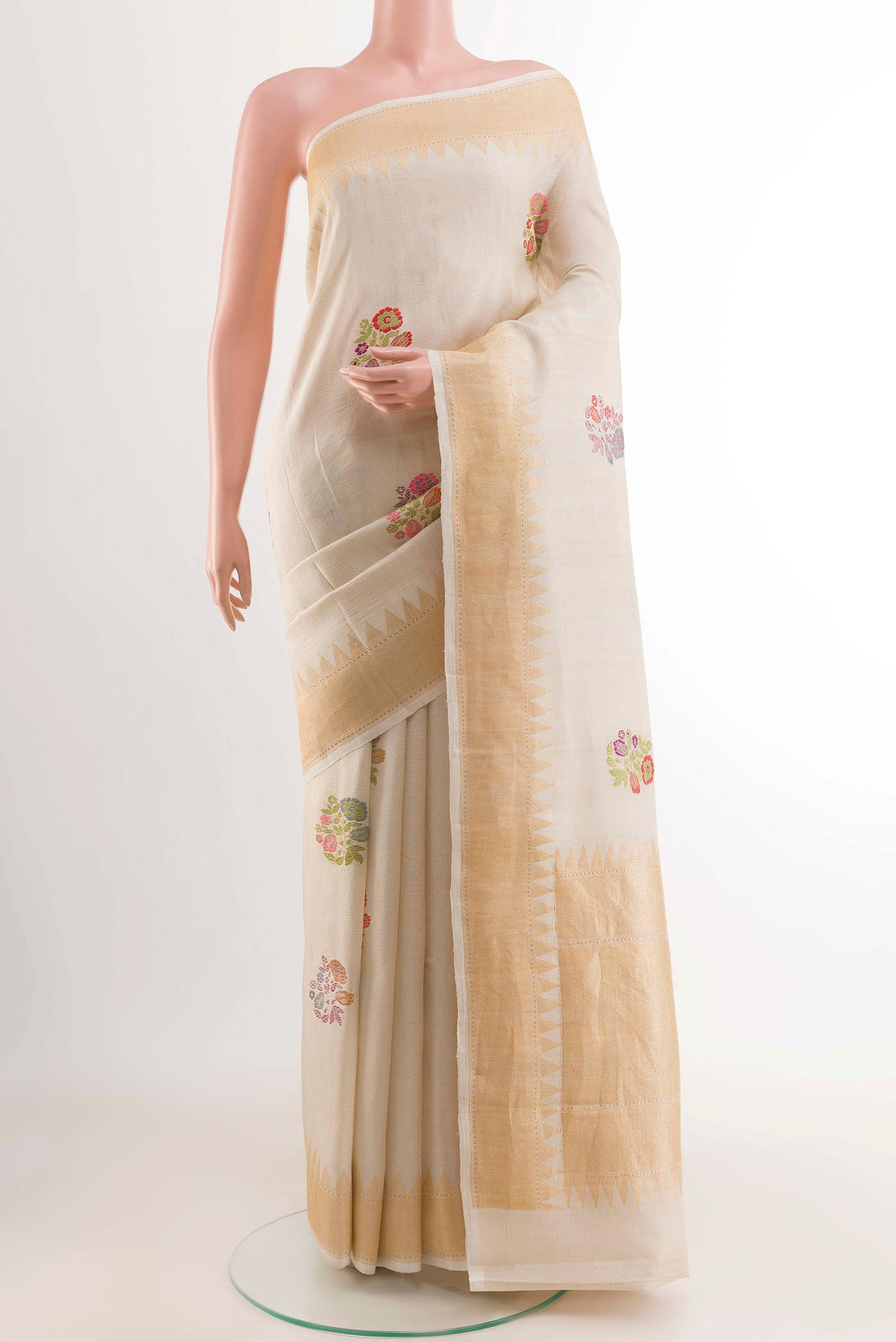 Gulbahar Banarsi Off White Saree