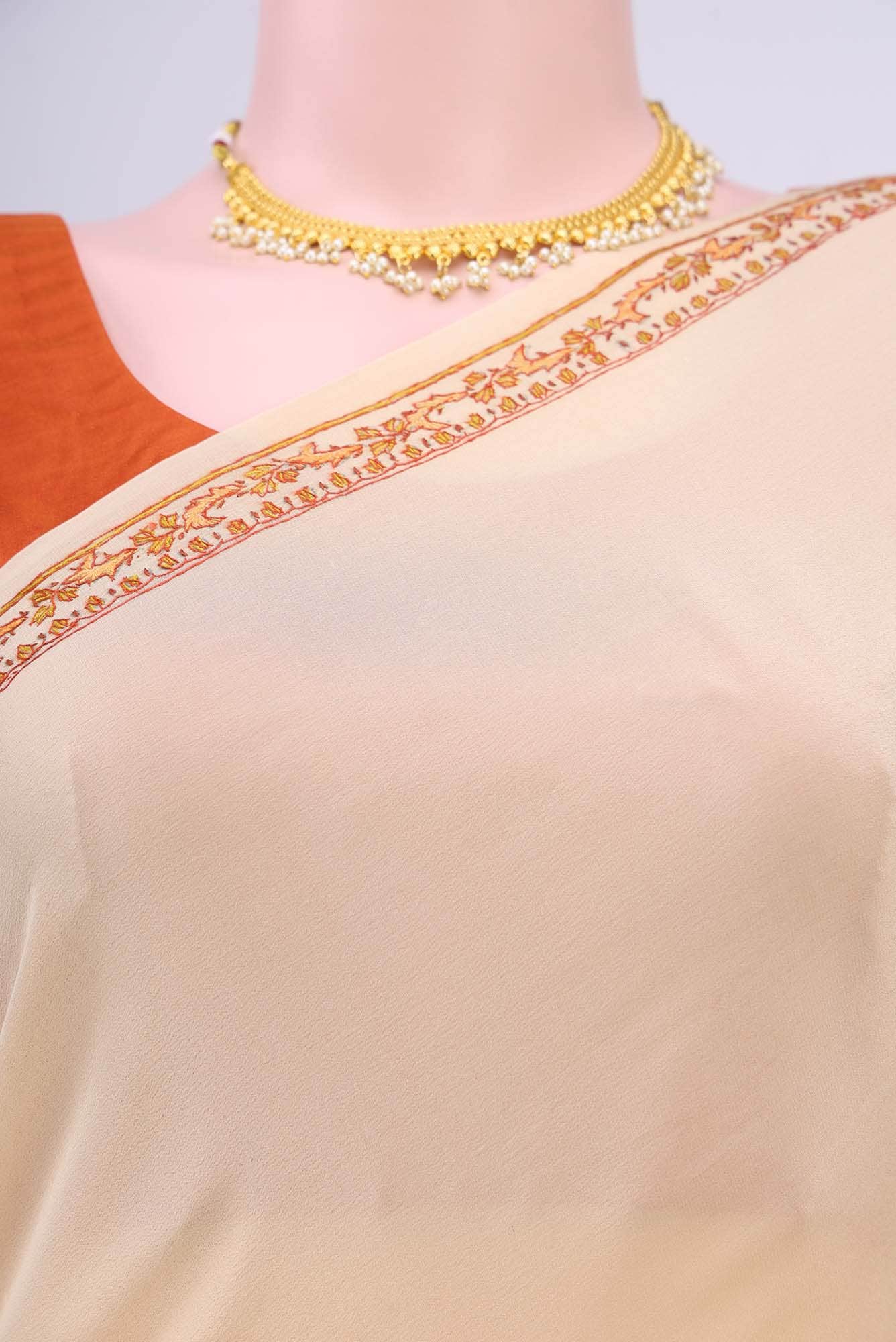 Beige Kashmiri Saree