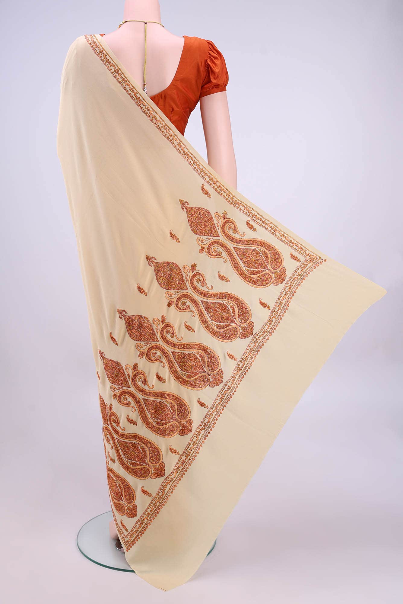 Beige Kashmiri Saree