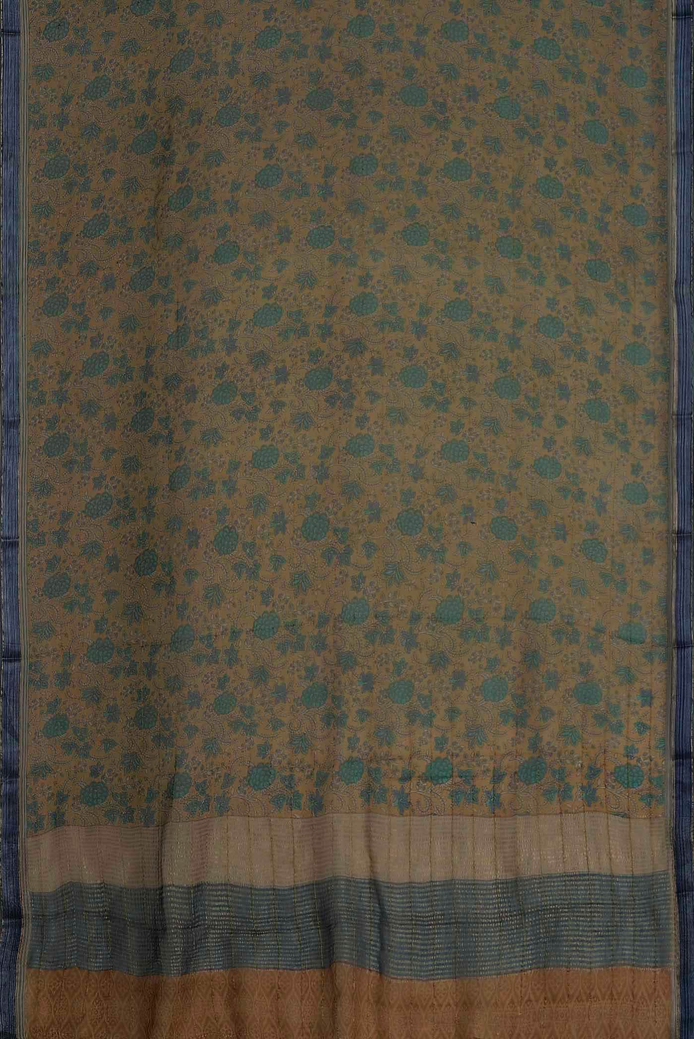 Dark Beige Mysore Chiffon Saree