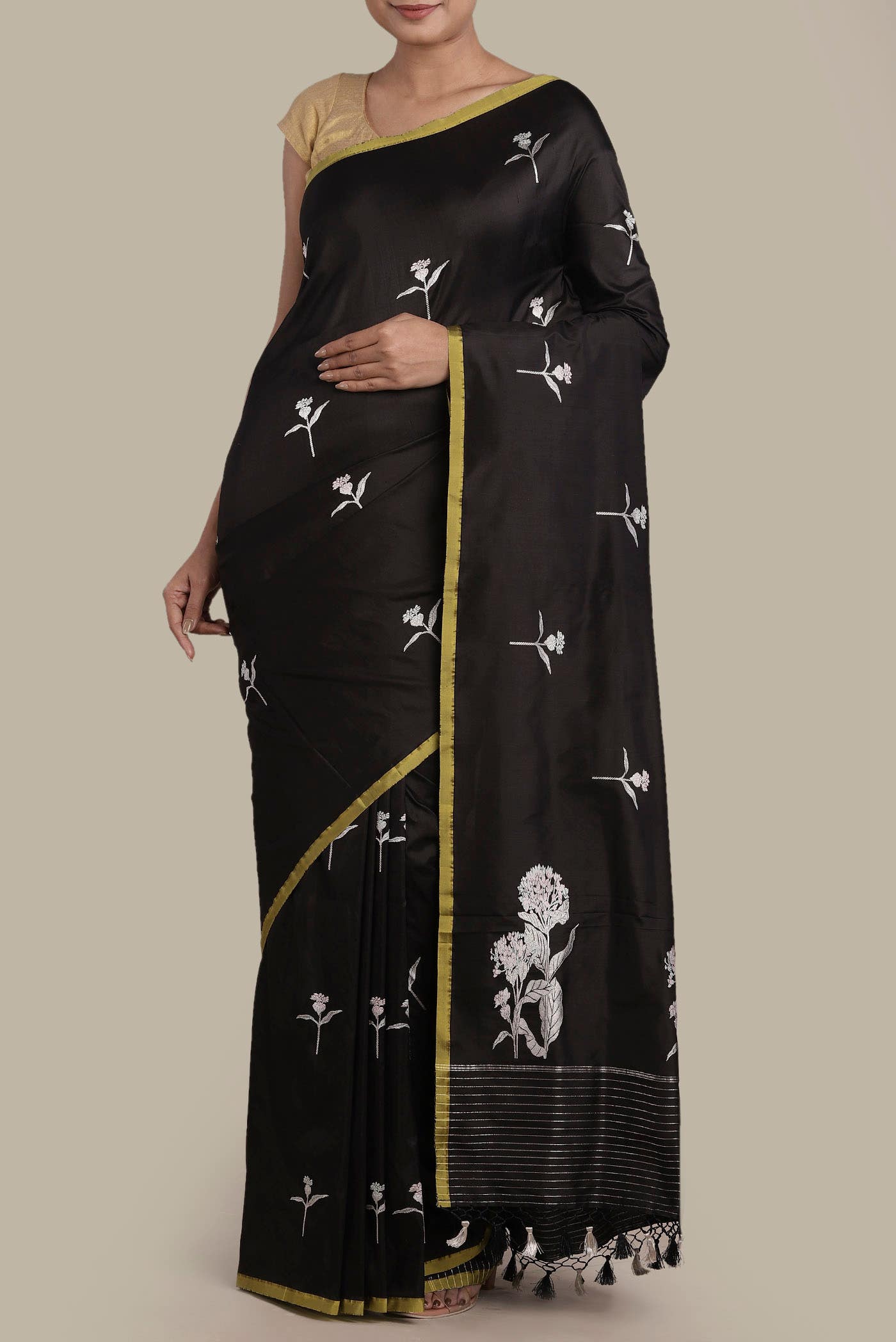 Black Banarasi Silk Saree