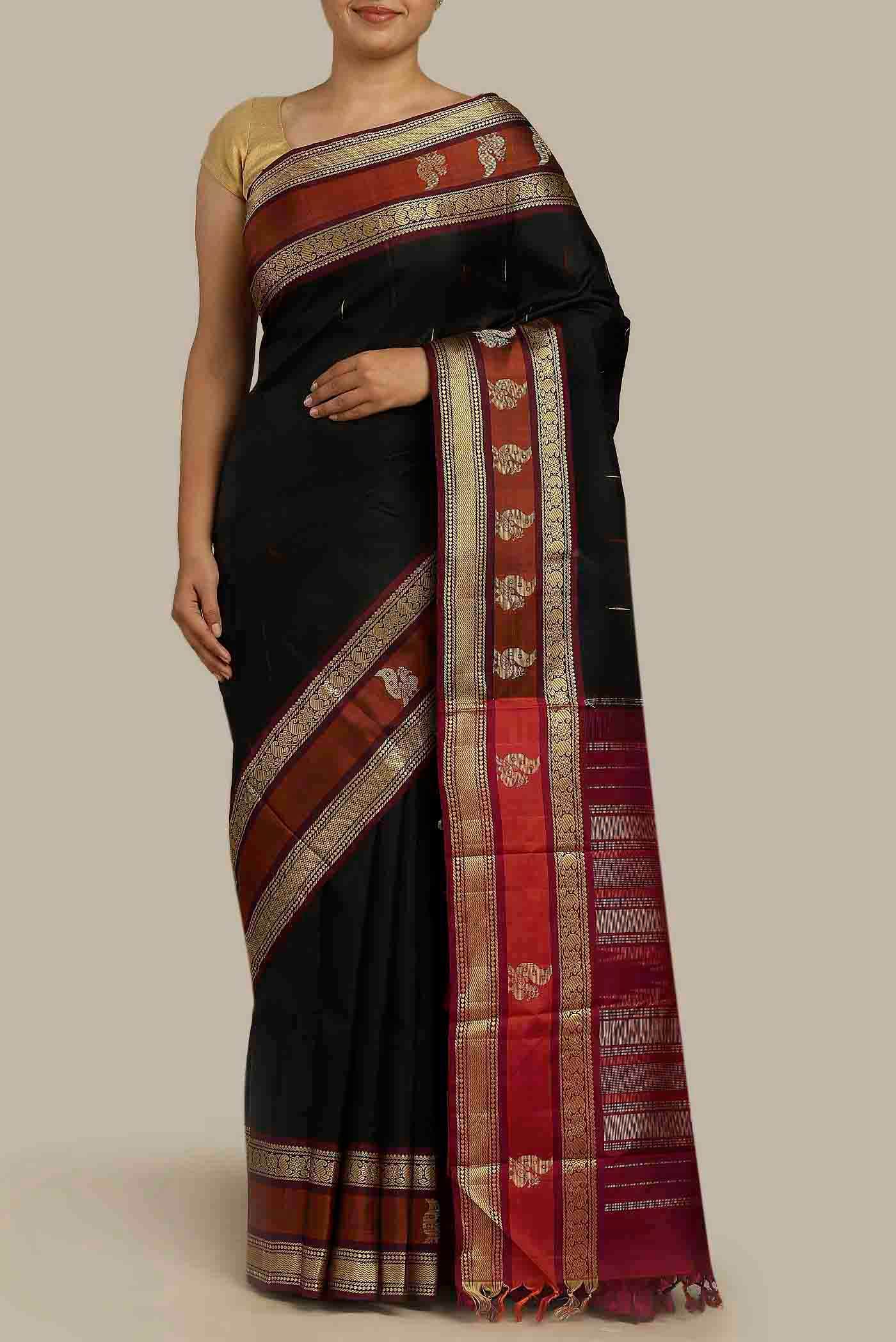 Black Kanchipuram Silk Saree
