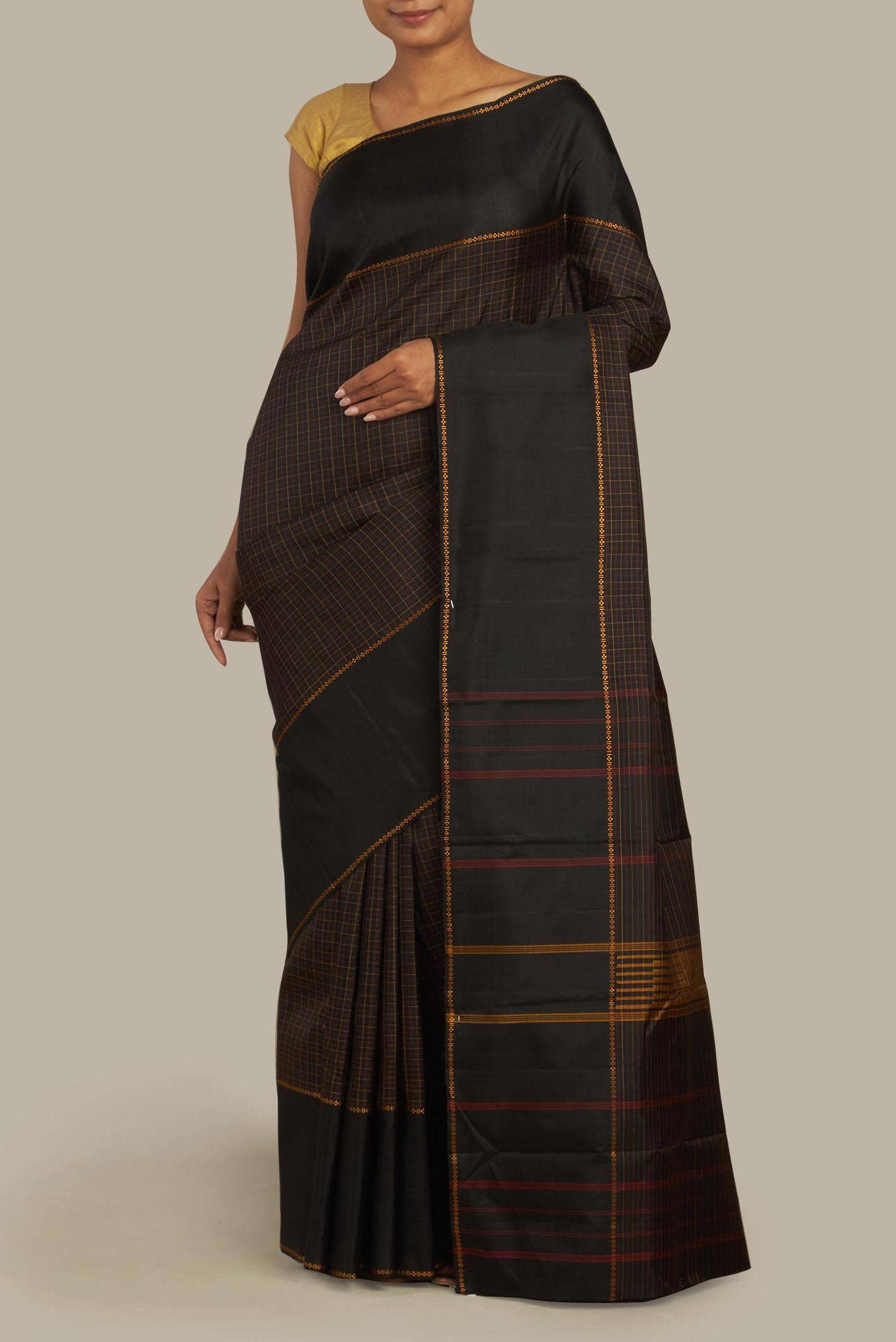 Black Kanchipuram Silk Saree