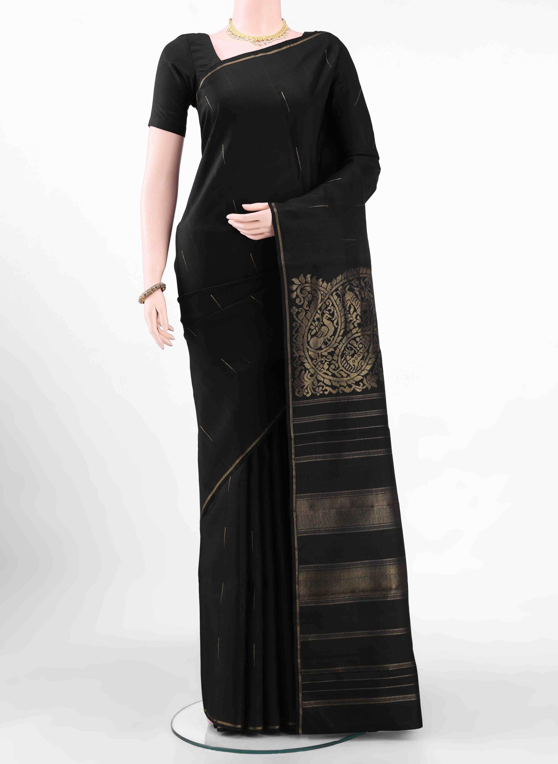 Black Kanchipuram Silk Saree