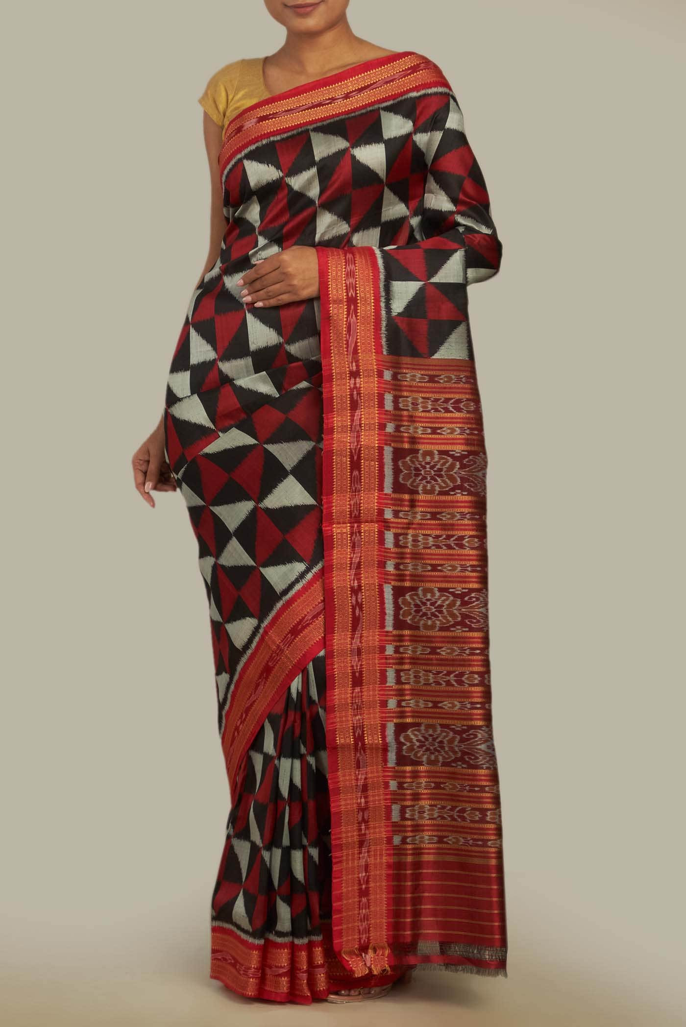 Black Orissa Silk Saree