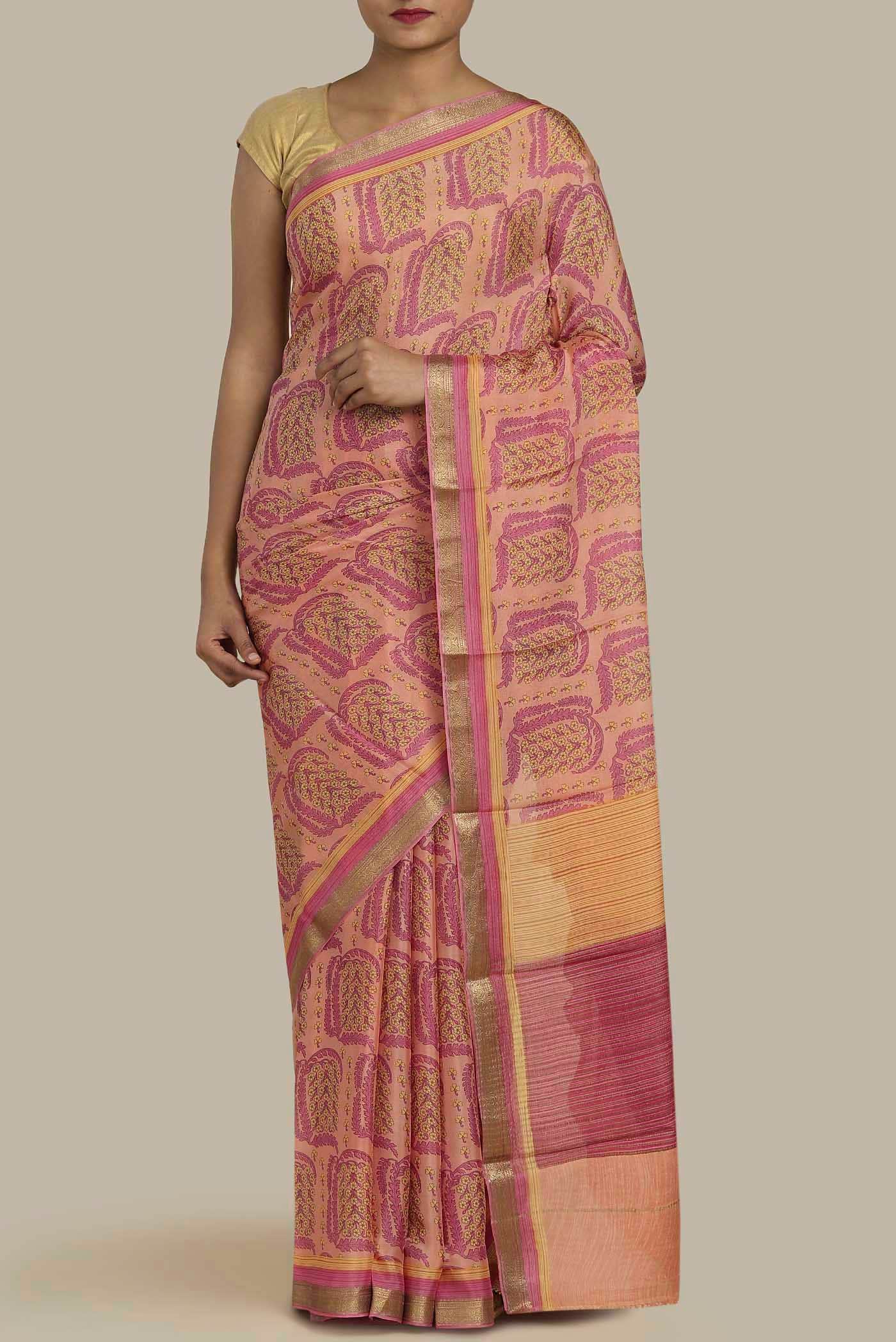 Coral Mysore Crepe Saree
