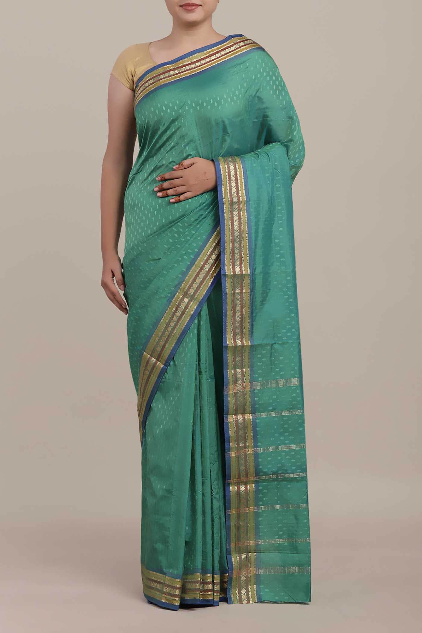 Green Blended Bangalore Silk Saree