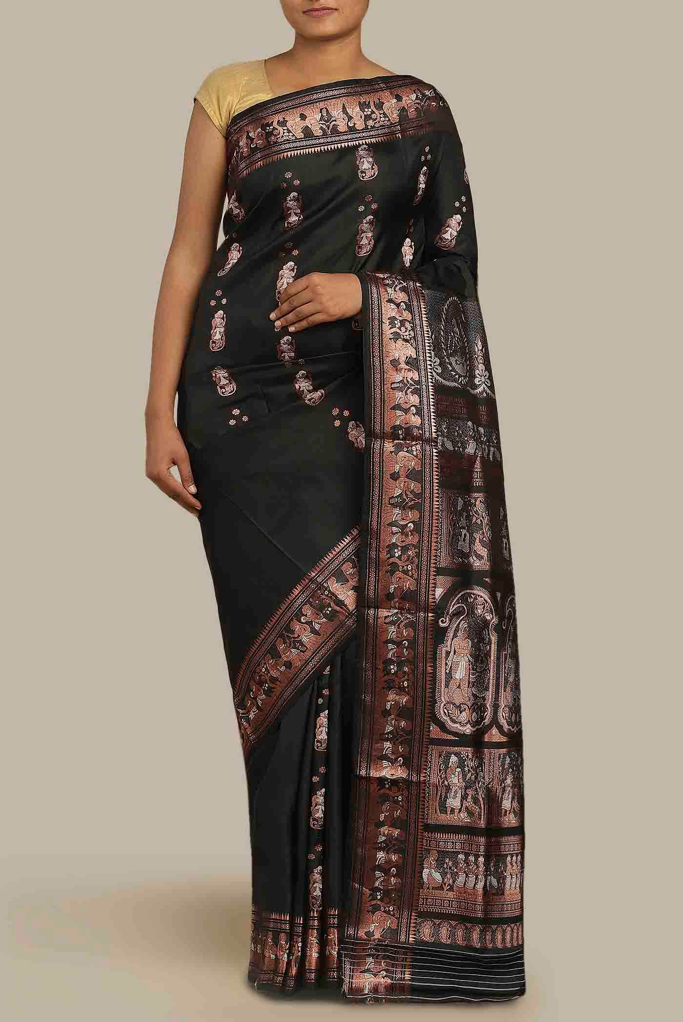 Black Baluchari Silk Saree