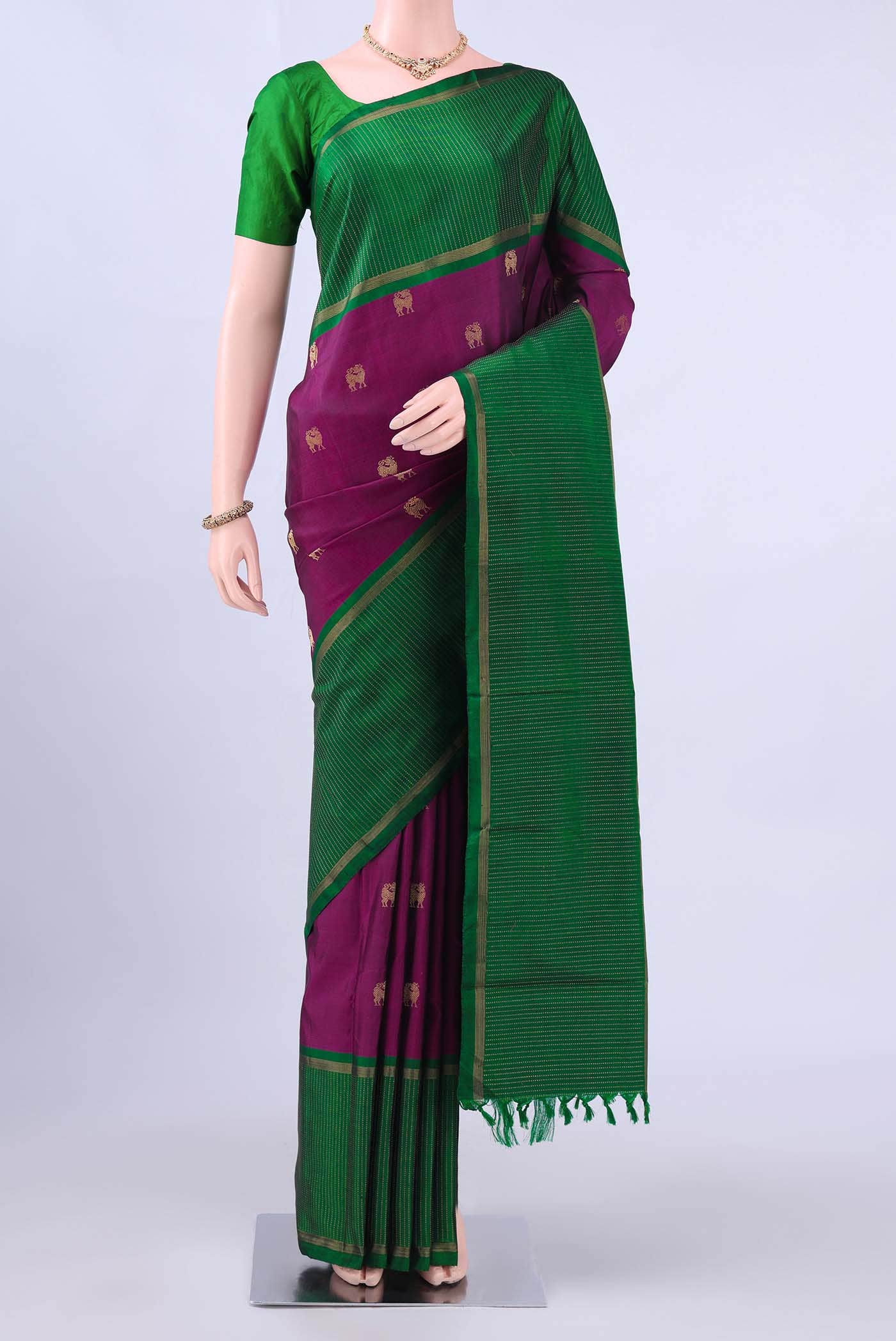 Magenta Kanchipuram Silk Saree