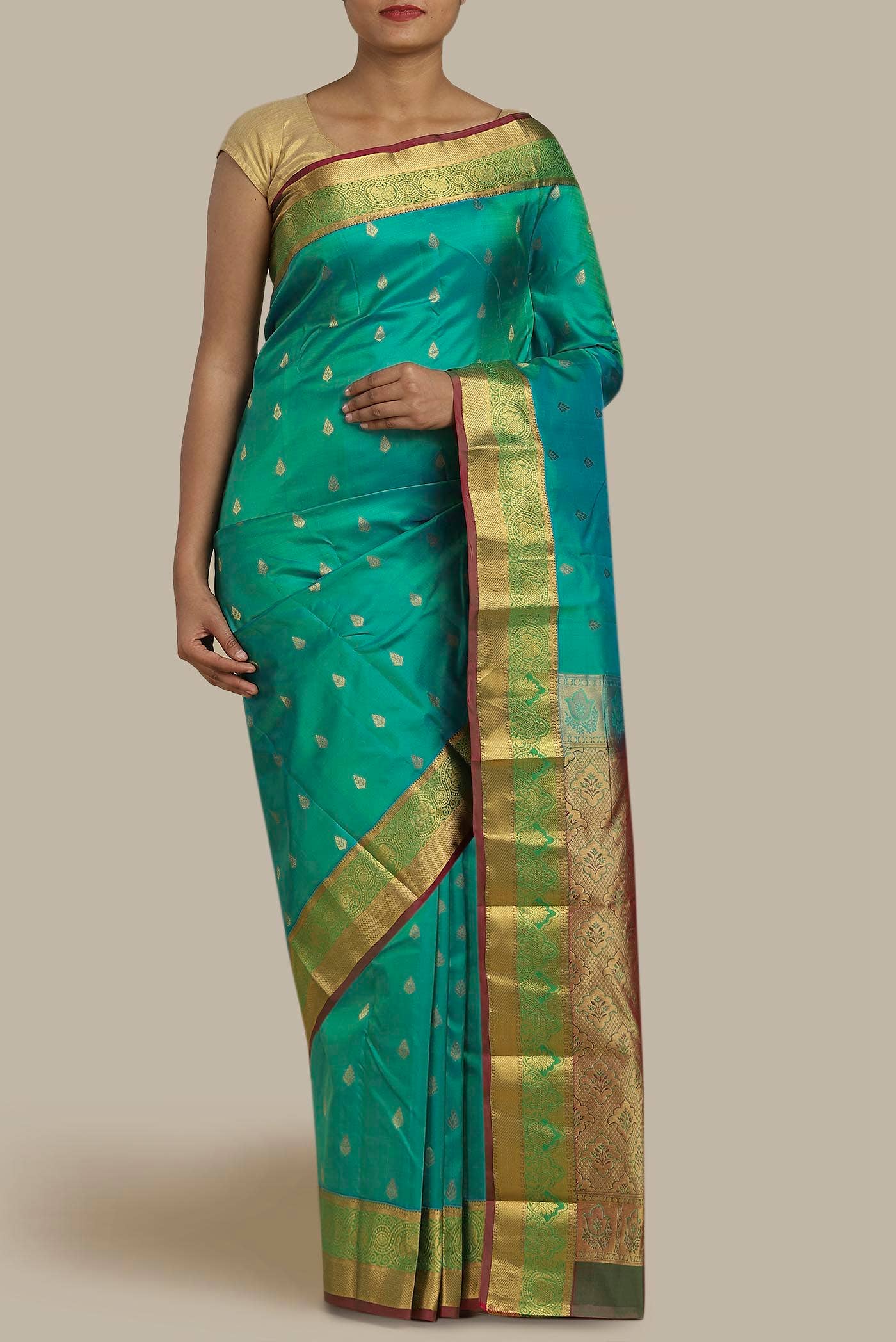 Blue Kanchipuram Silk Saree