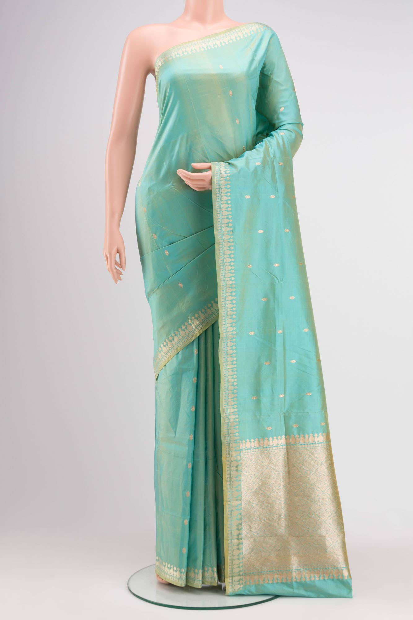 Blue Dual Tone Banarasi Katan Silk Saree