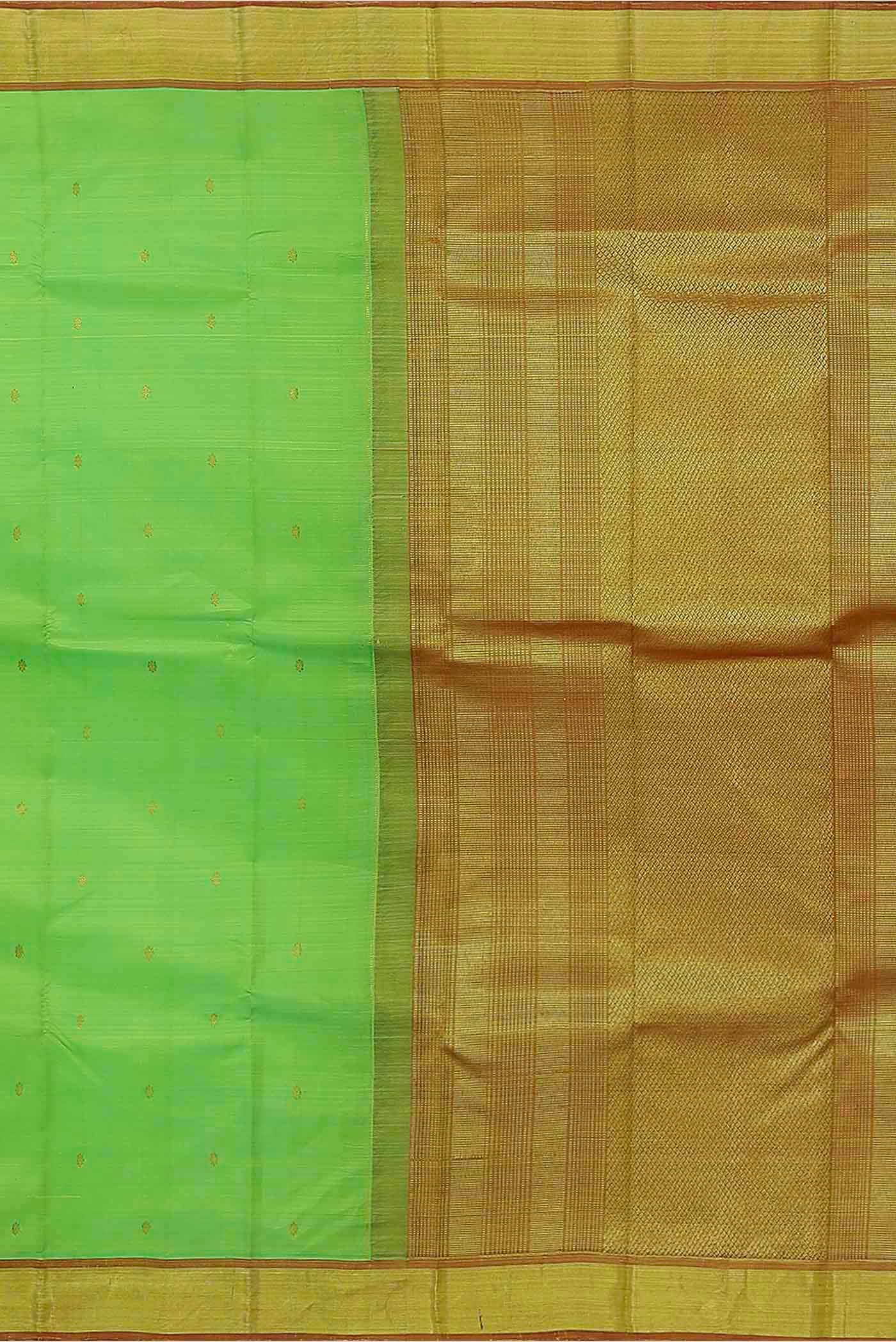 Parrot Green Kanchipuram Silk Saree