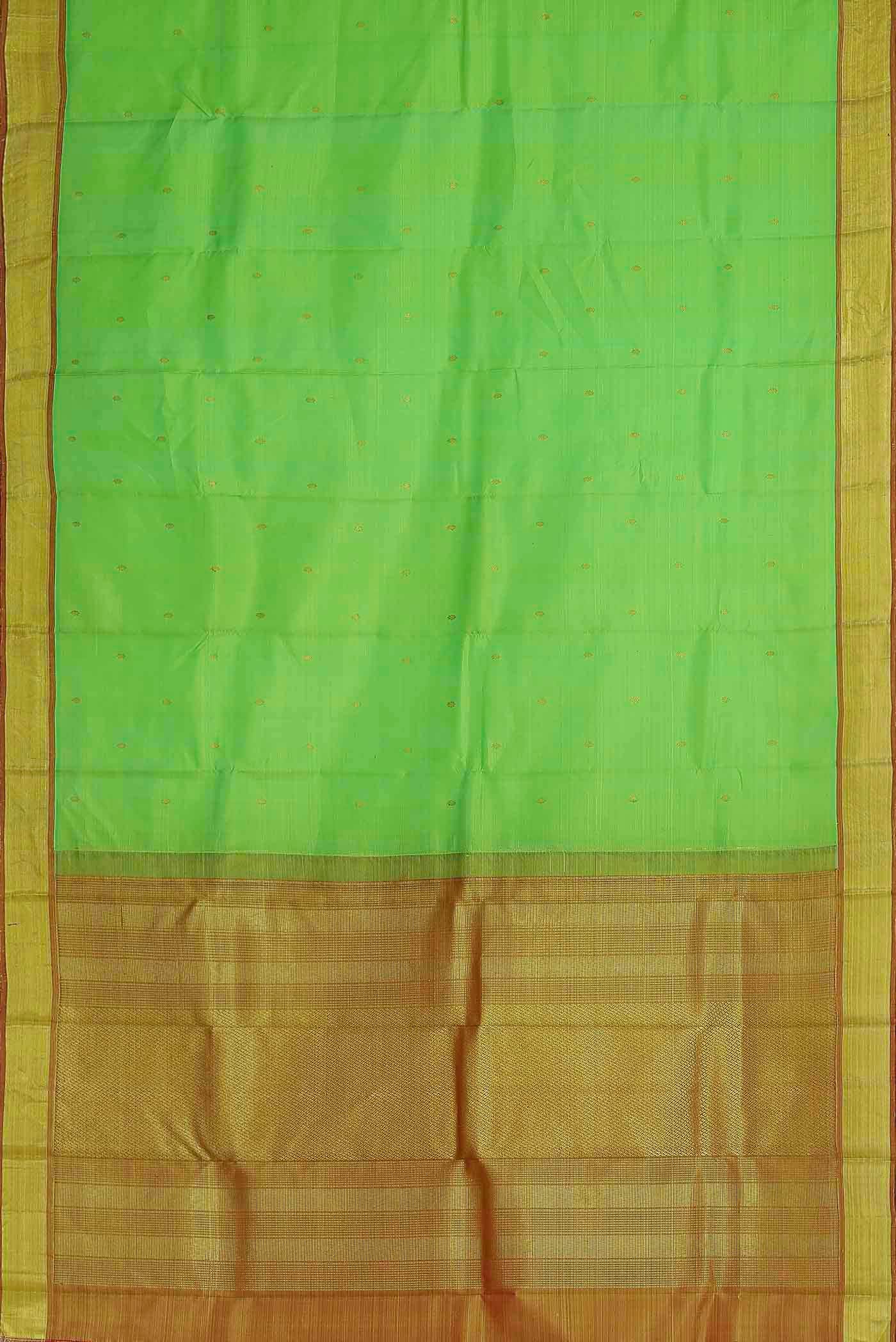 Parrot Green Kanchipuram Silk Saree
