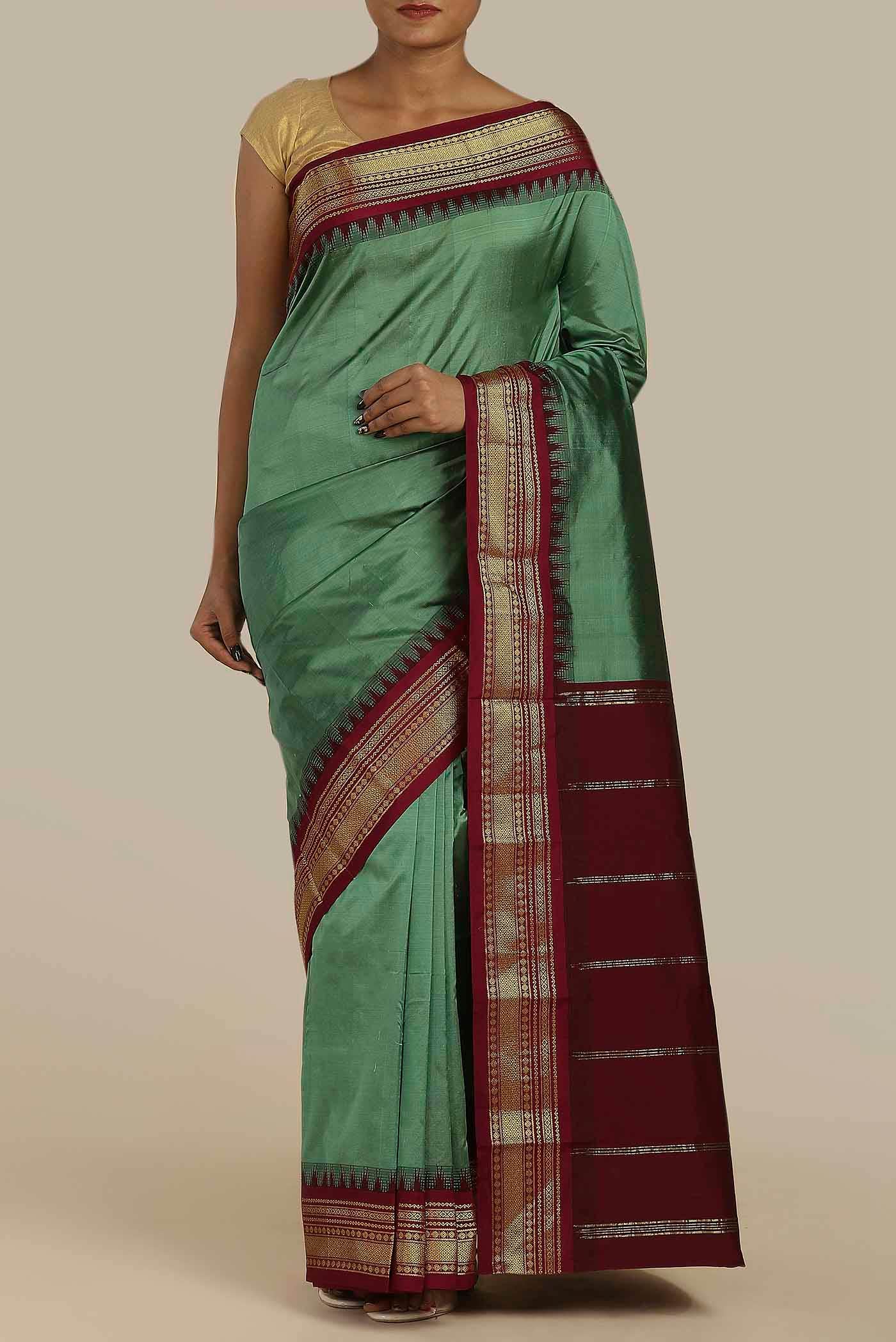 Green Bangalore Silk Saree