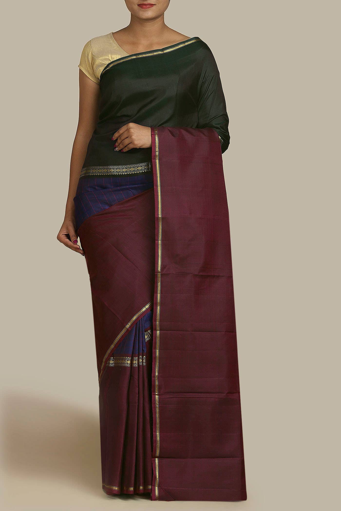 Blue Kanchipuram Silk Saree