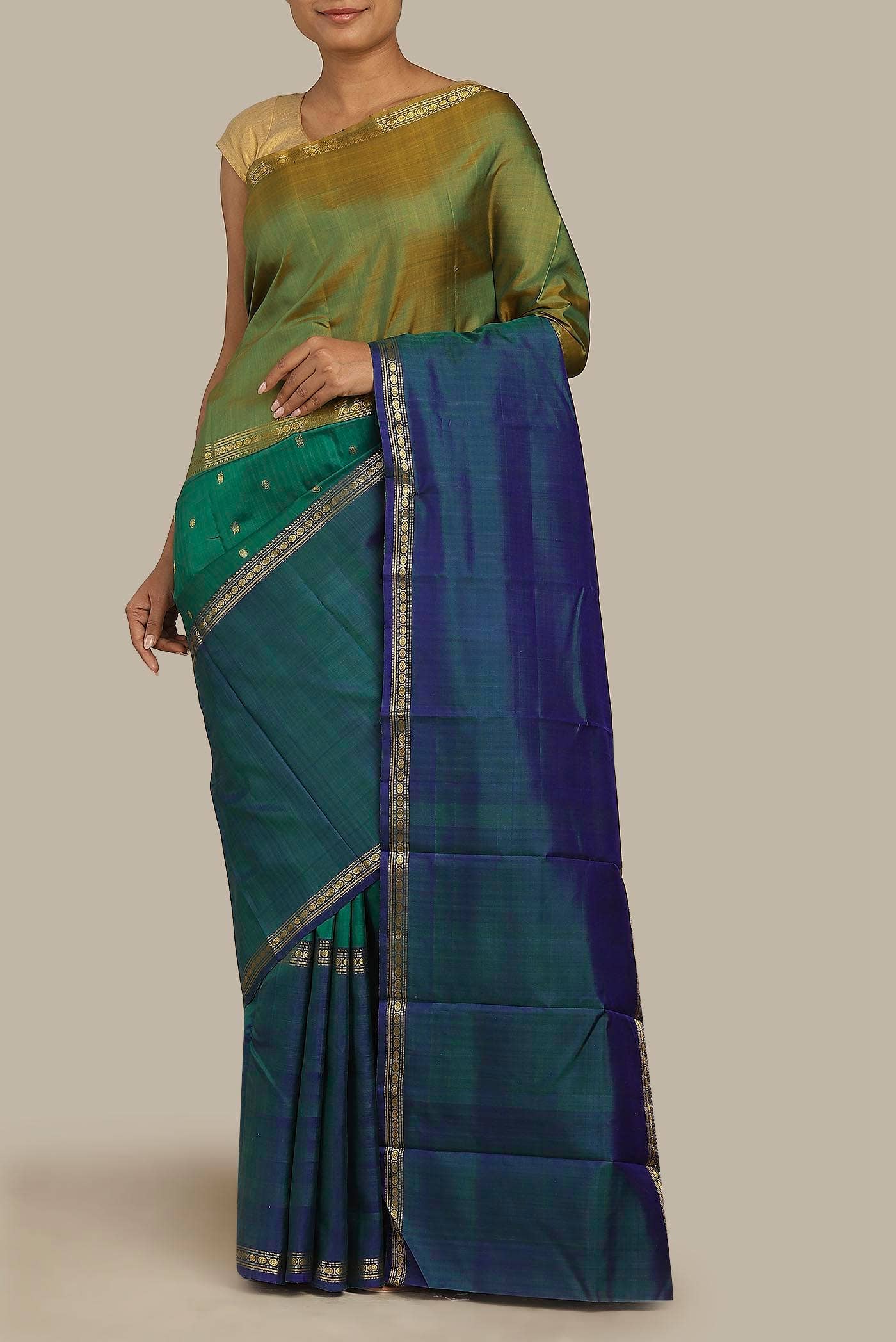 Blue Kanchipuram Silk Saree