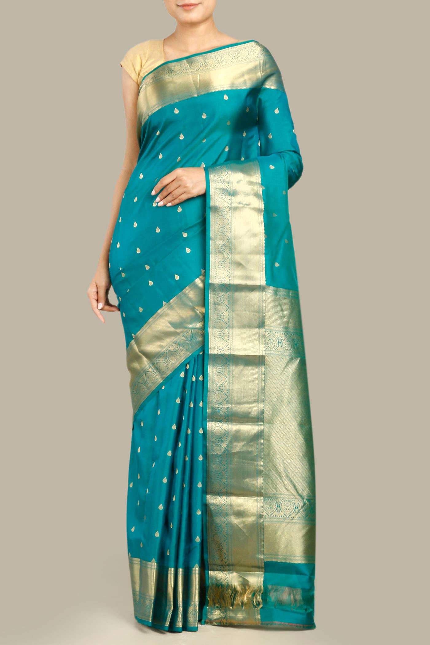 Blue Kanchipuram Silk Saree