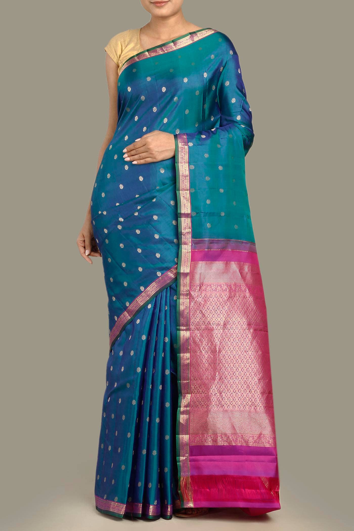 Blue Kanchipuram Silk Saree