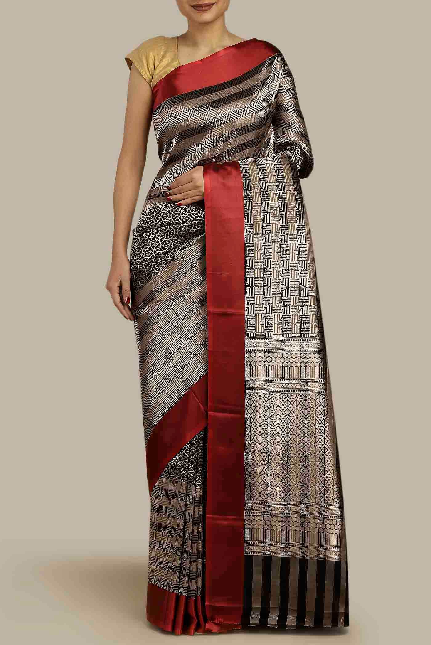 Black Banarasi Silk Saree