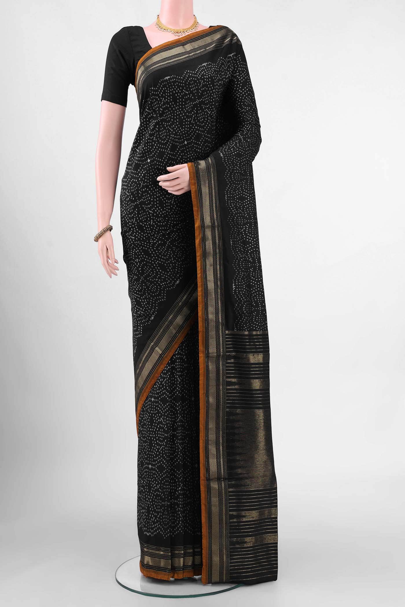 Black Pochampally Silk Saree