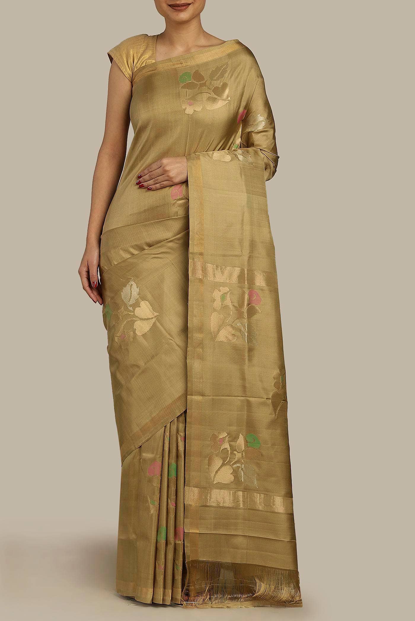 Beige Uppada Silk Saree
