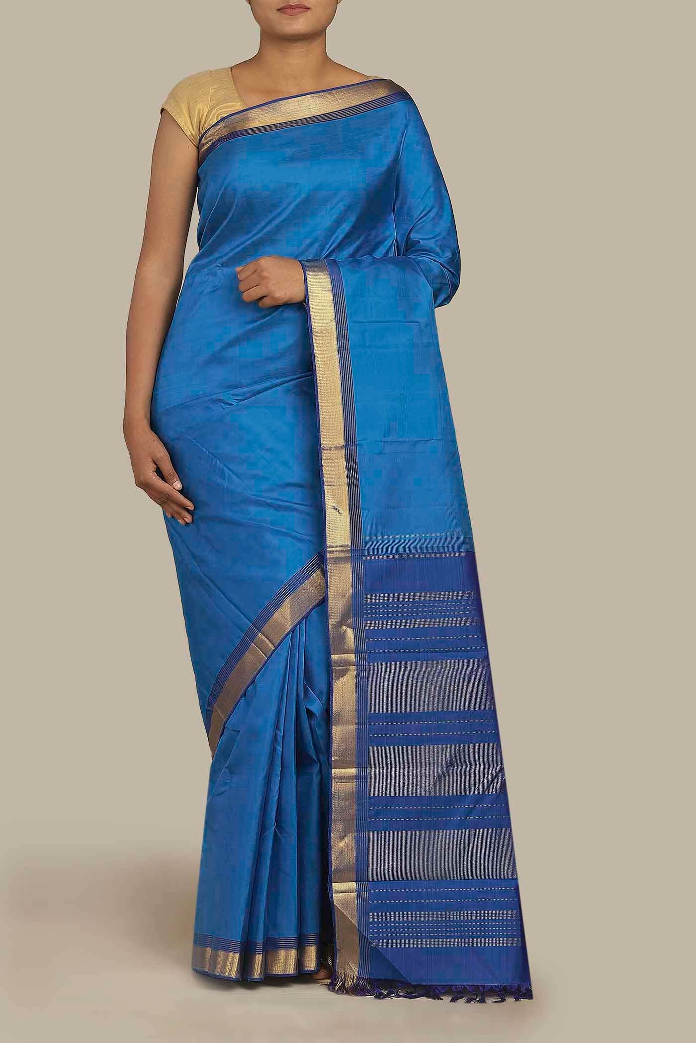 Blue Kanchipuram Silk Saree