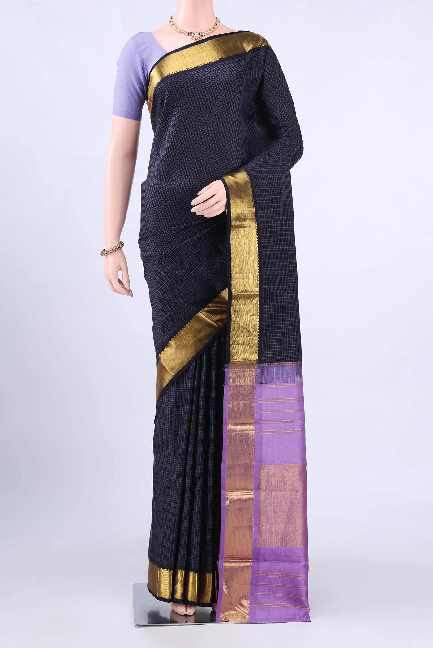 Black Kanchipuram Silk Saree