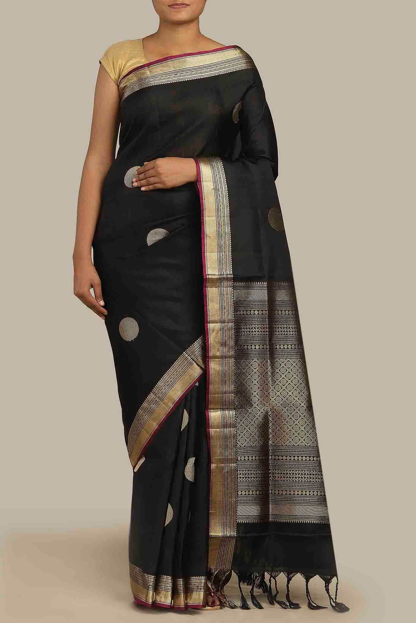 Black Soft Silk Saree