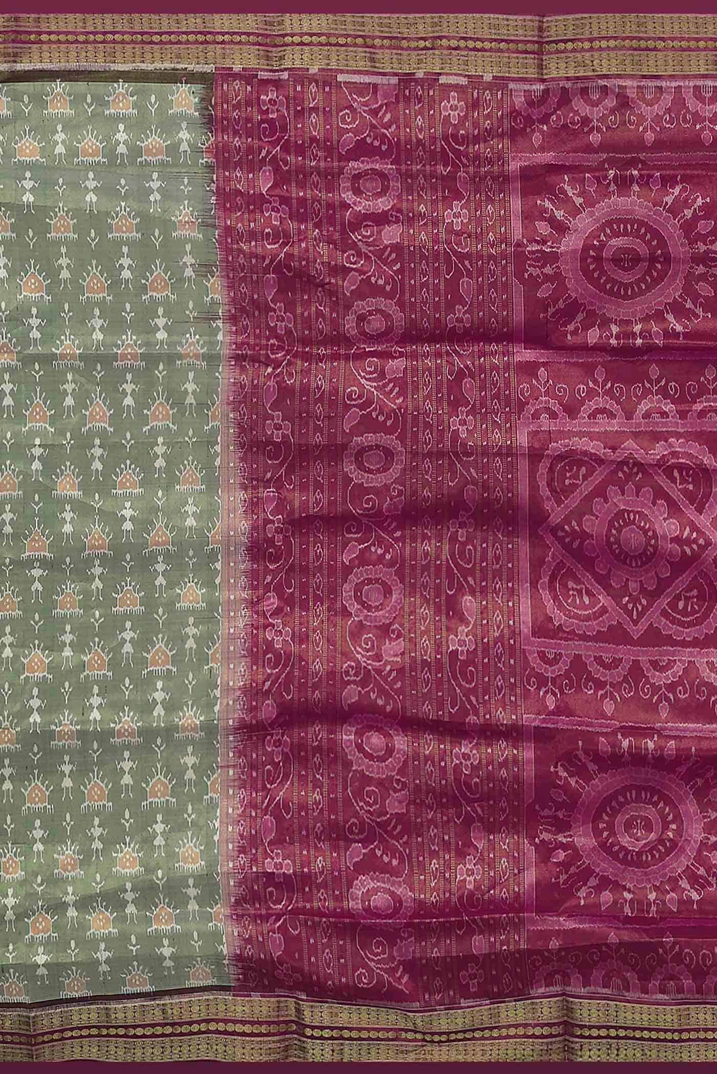 Green Orissa Silk Saree