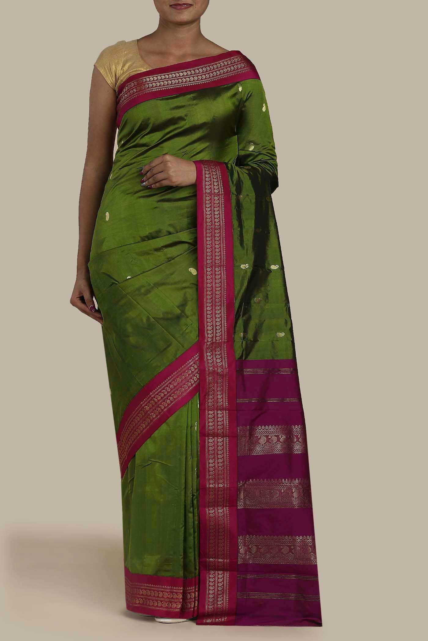 Green Bangalore Silk Saree