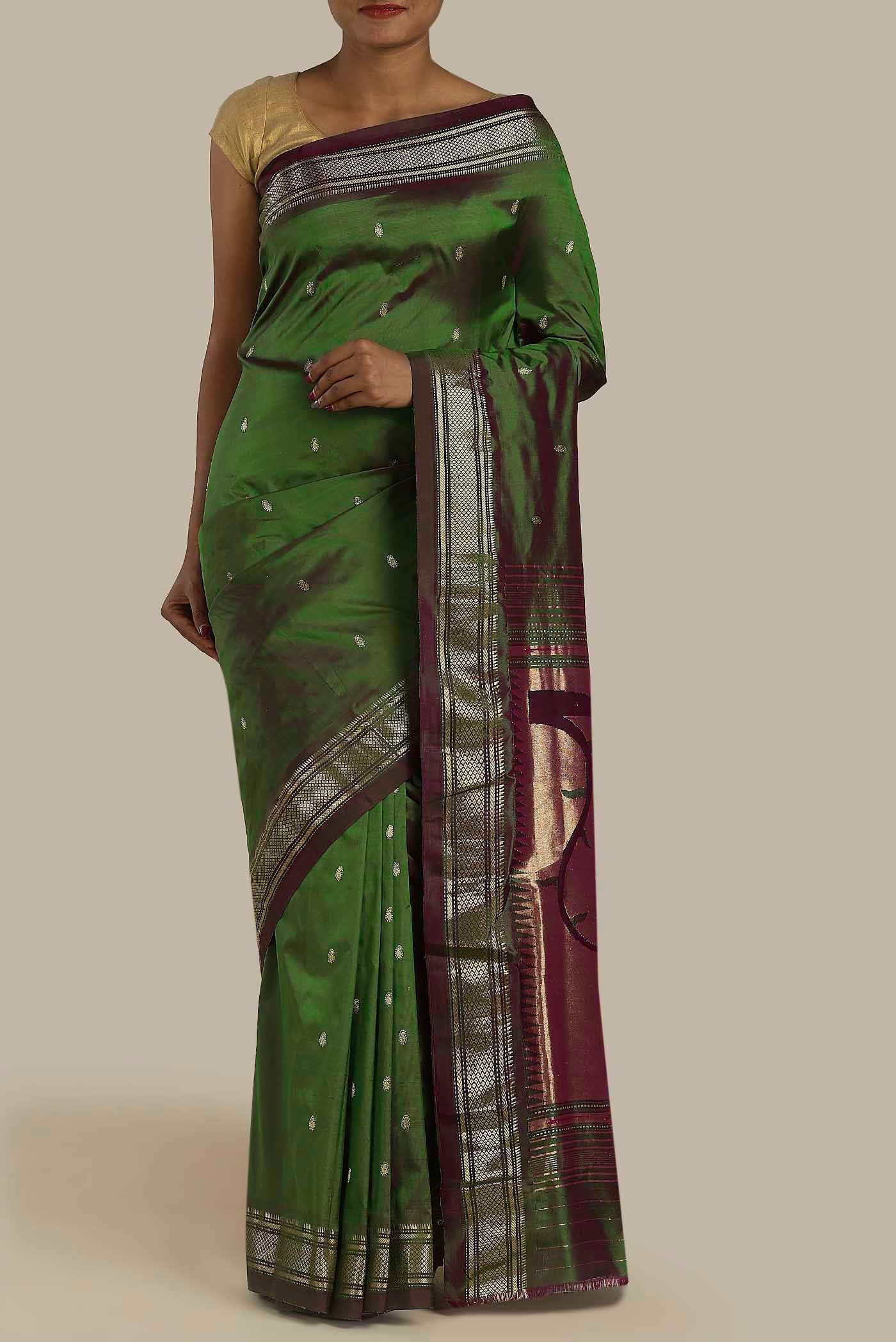 Green Paithani Silk Saree