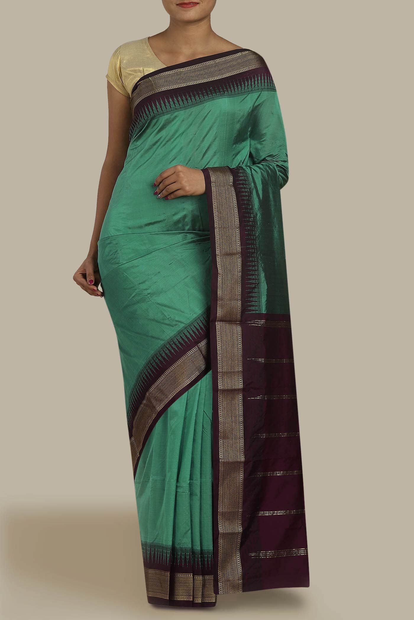 Green Blended Bangalore Silk Saree