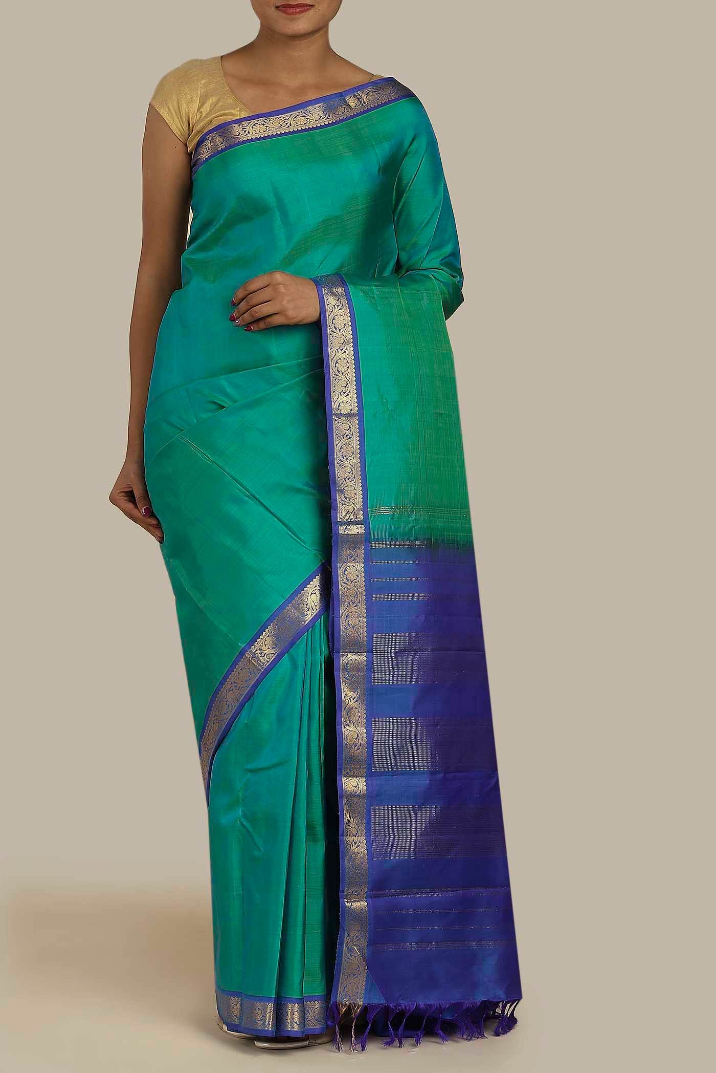 Blue Kanchipuram Silk Saree