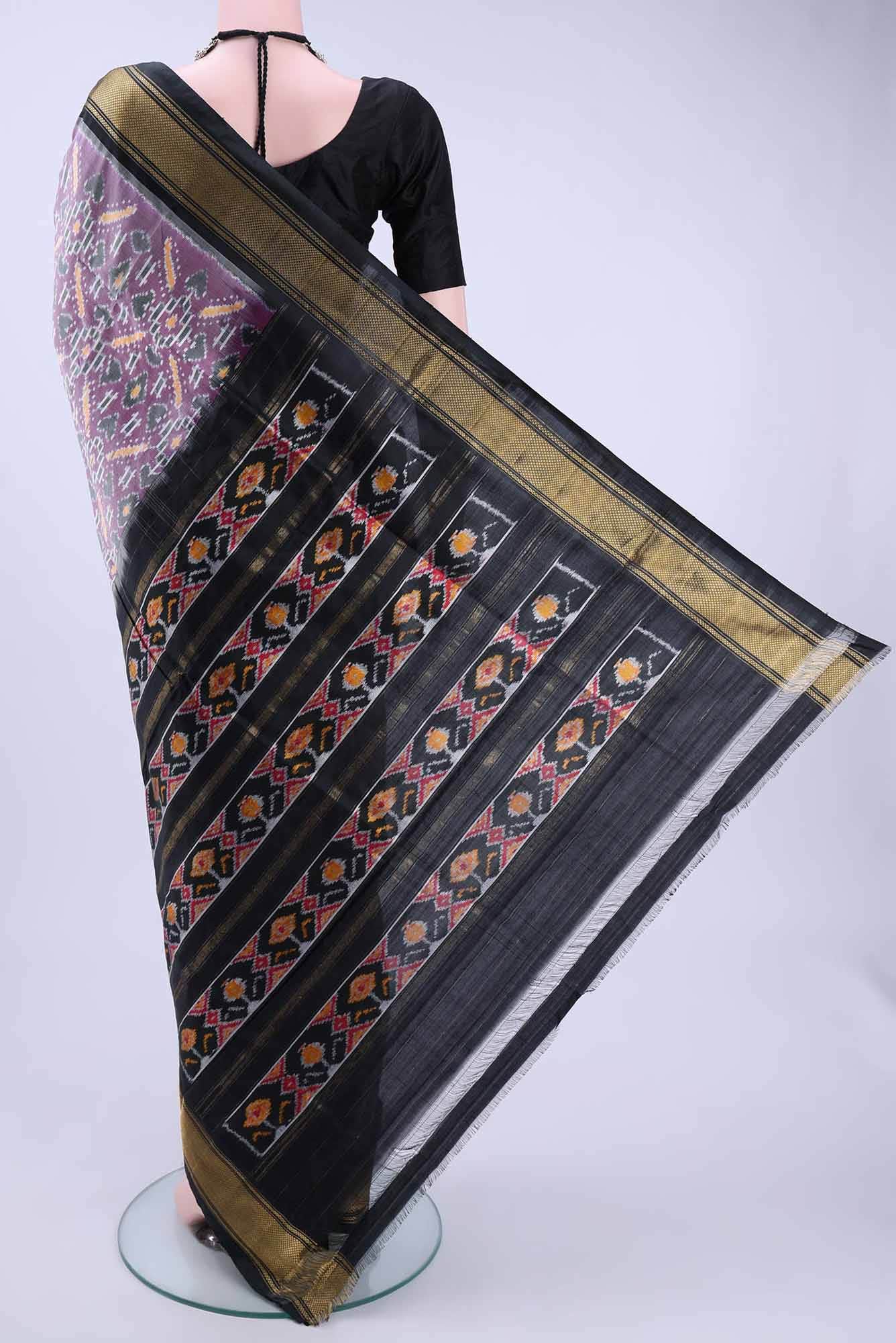 Lilac Pochampally Silk Saree