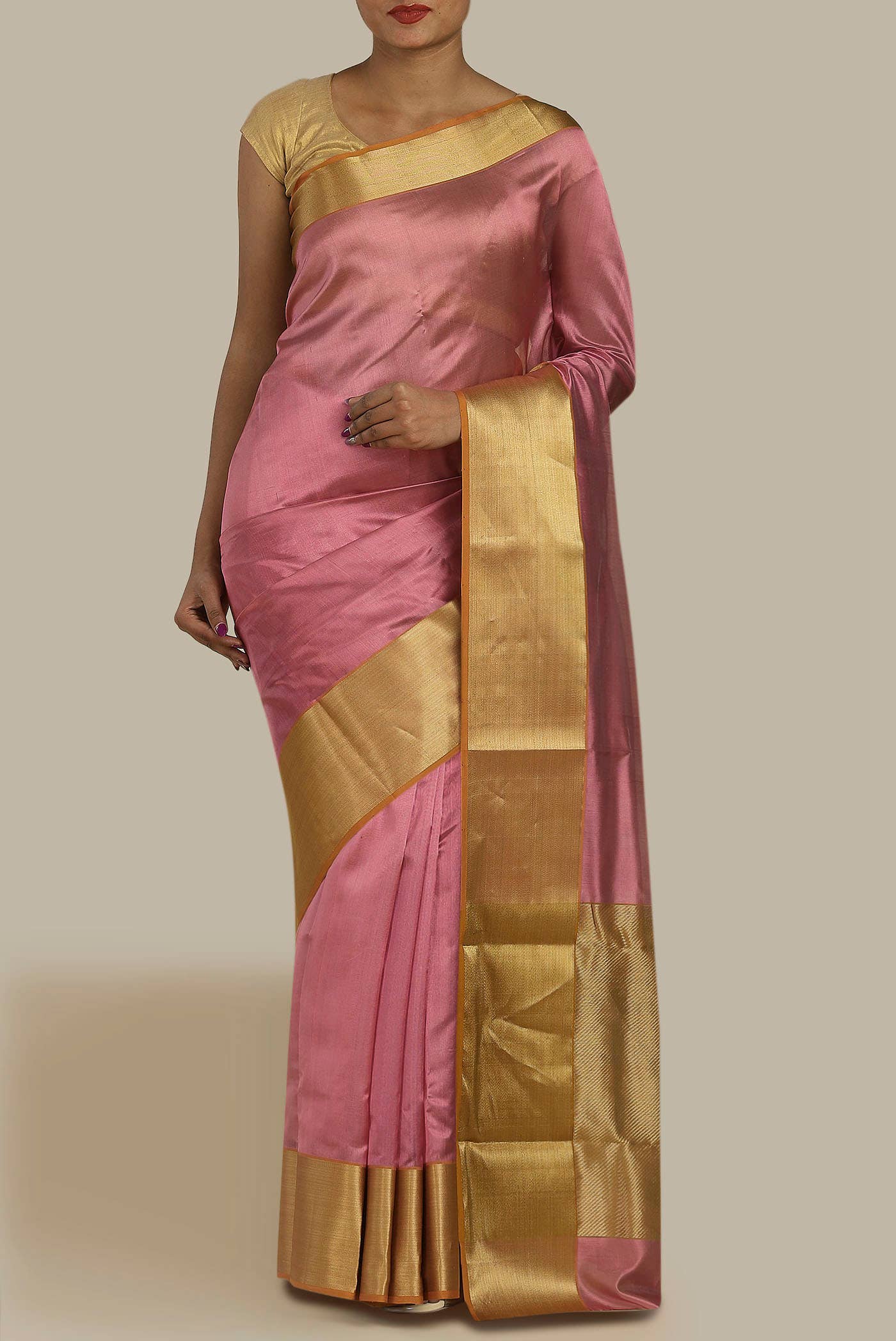 Coral Chanderi Silk Saree