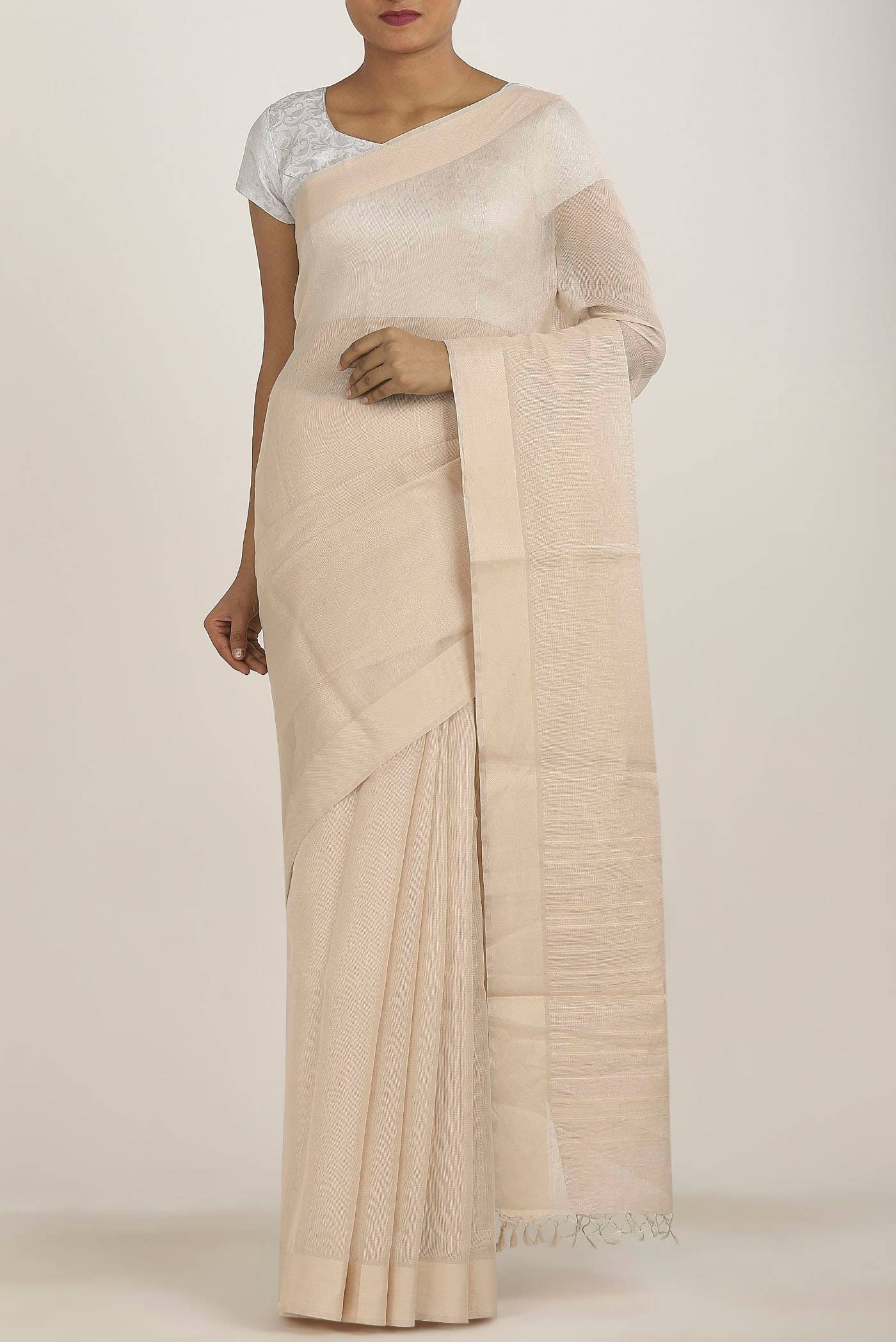 Sandal Tussar Silk Saree