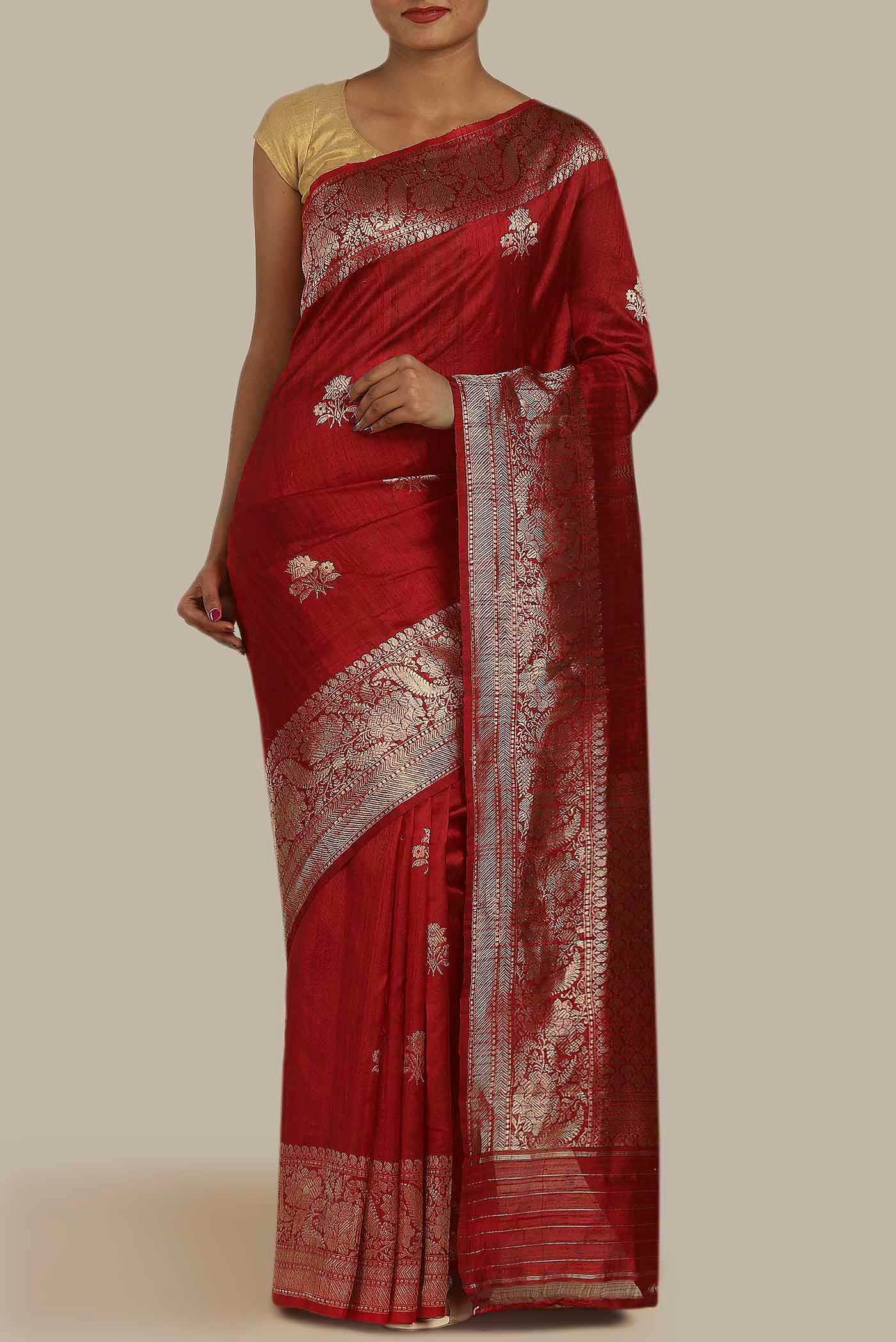 Red Raw Silk Saree