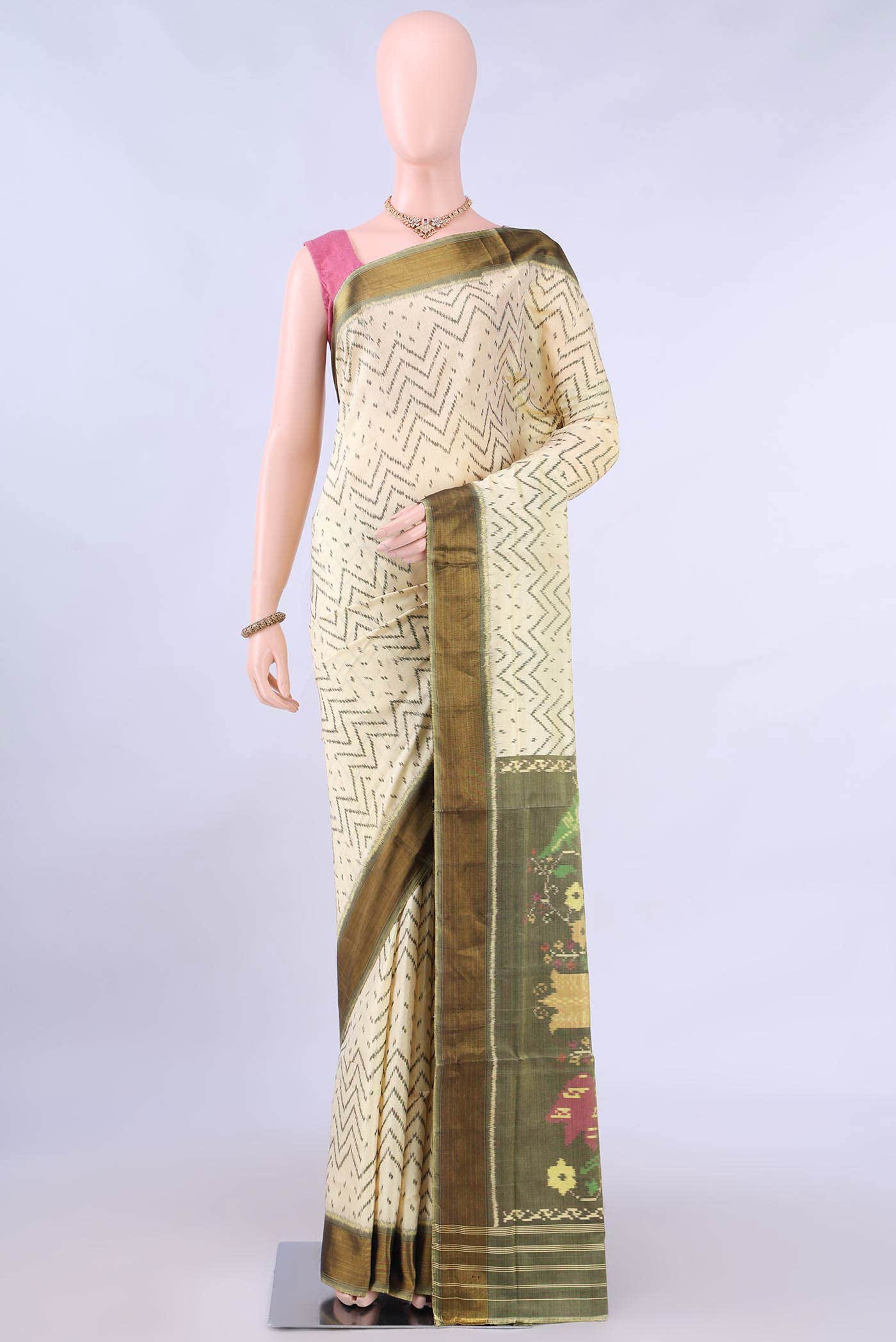 Green Rajkot Patola Silk Saree