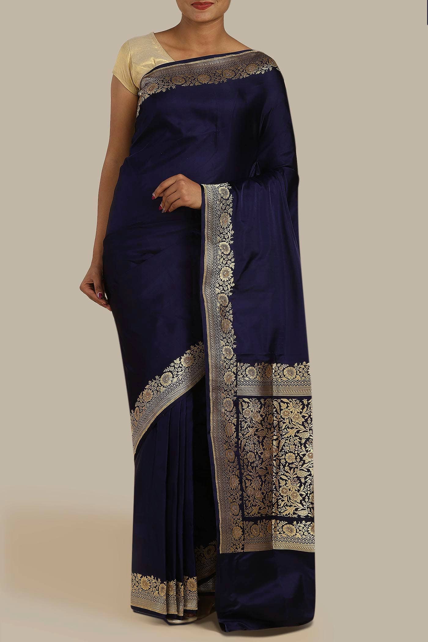 Blue Banarasi Silk Saree
