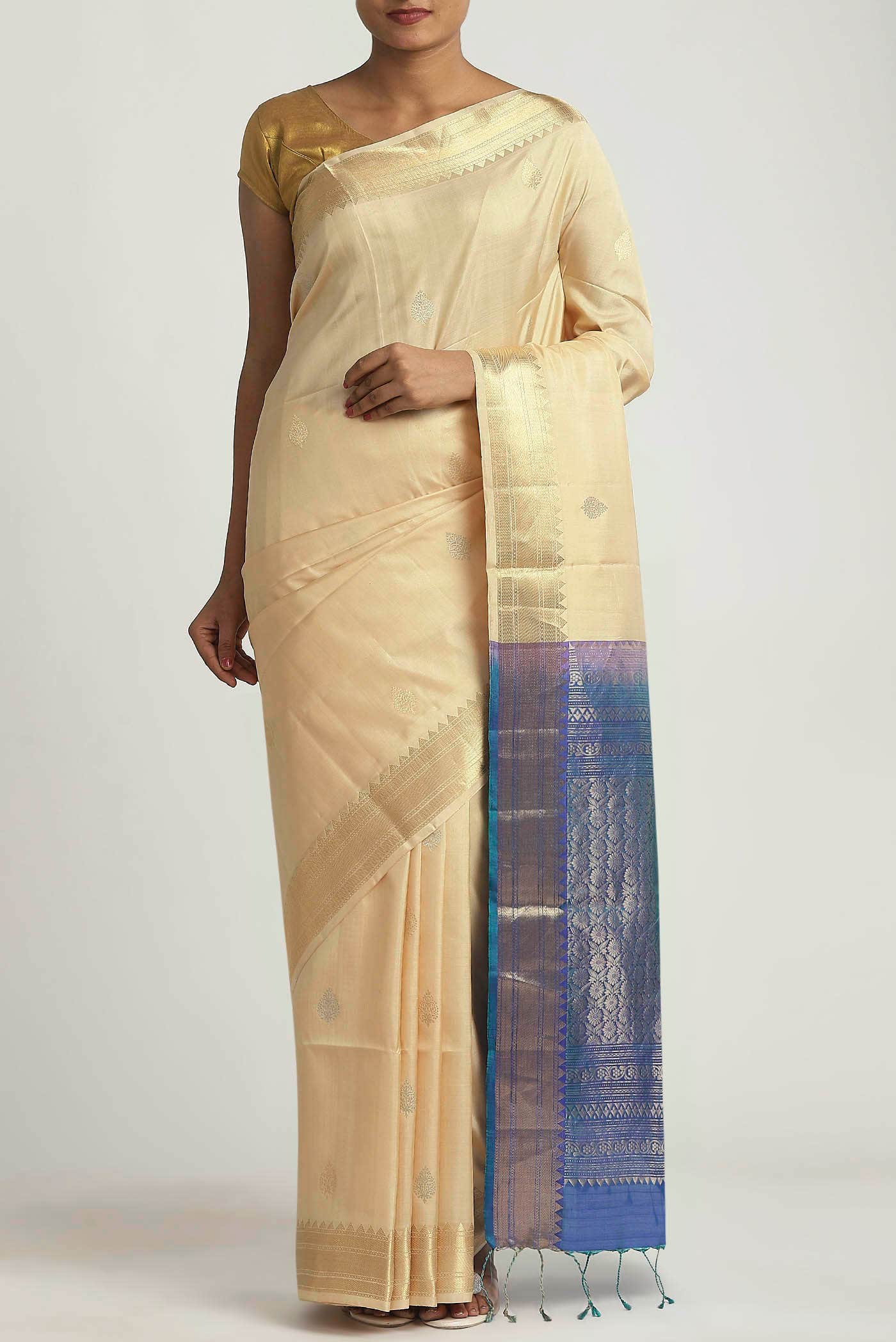 Cream Soft Silk Saree