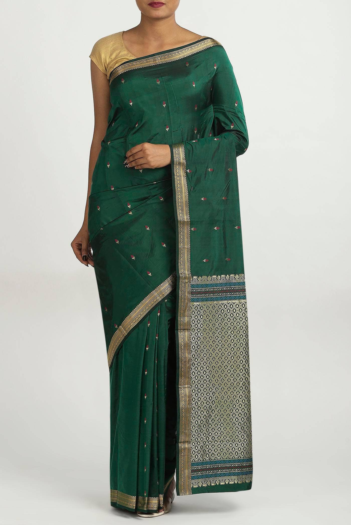 Green Bangalore Silk Saree