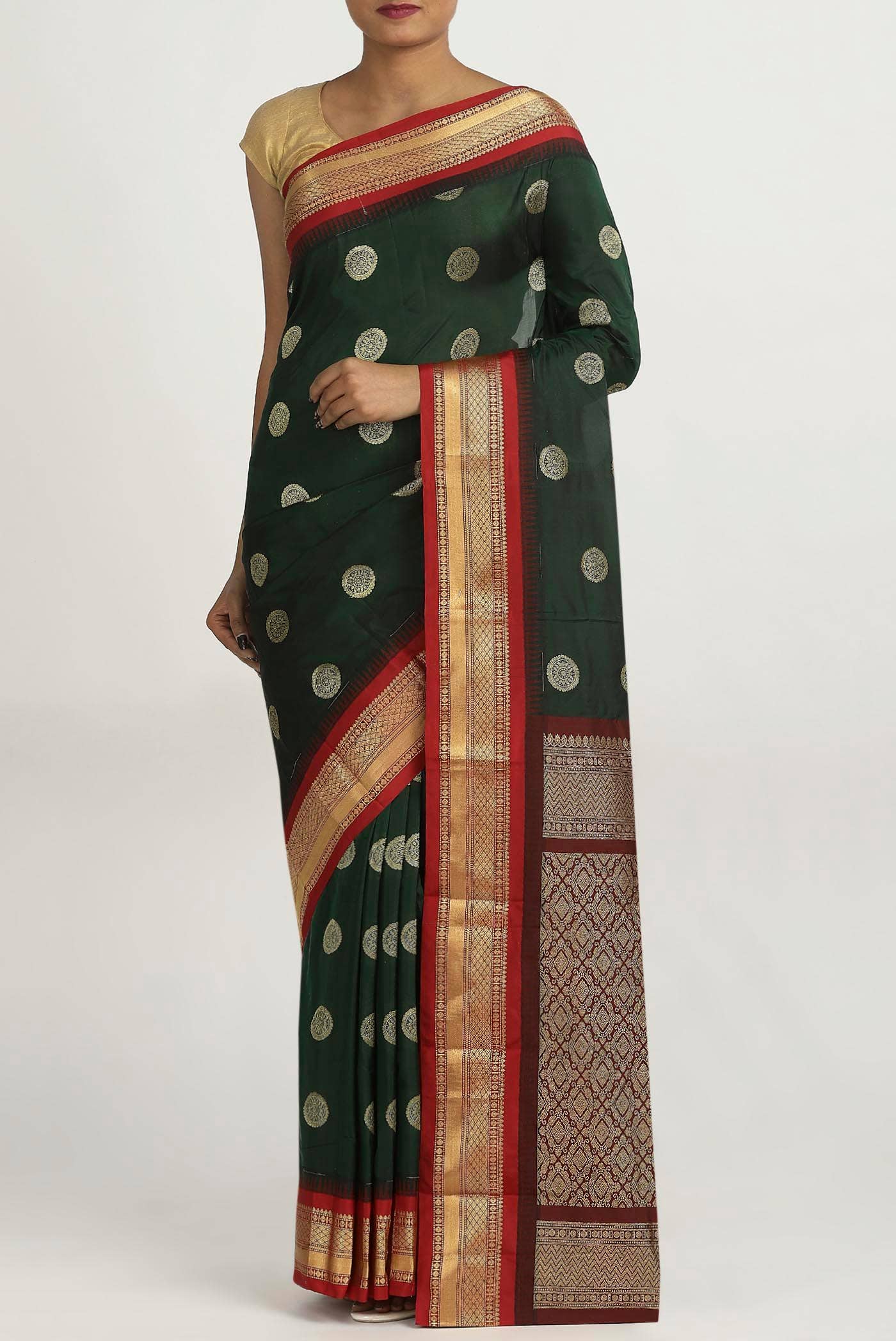 Green Bangalore Silk Saree