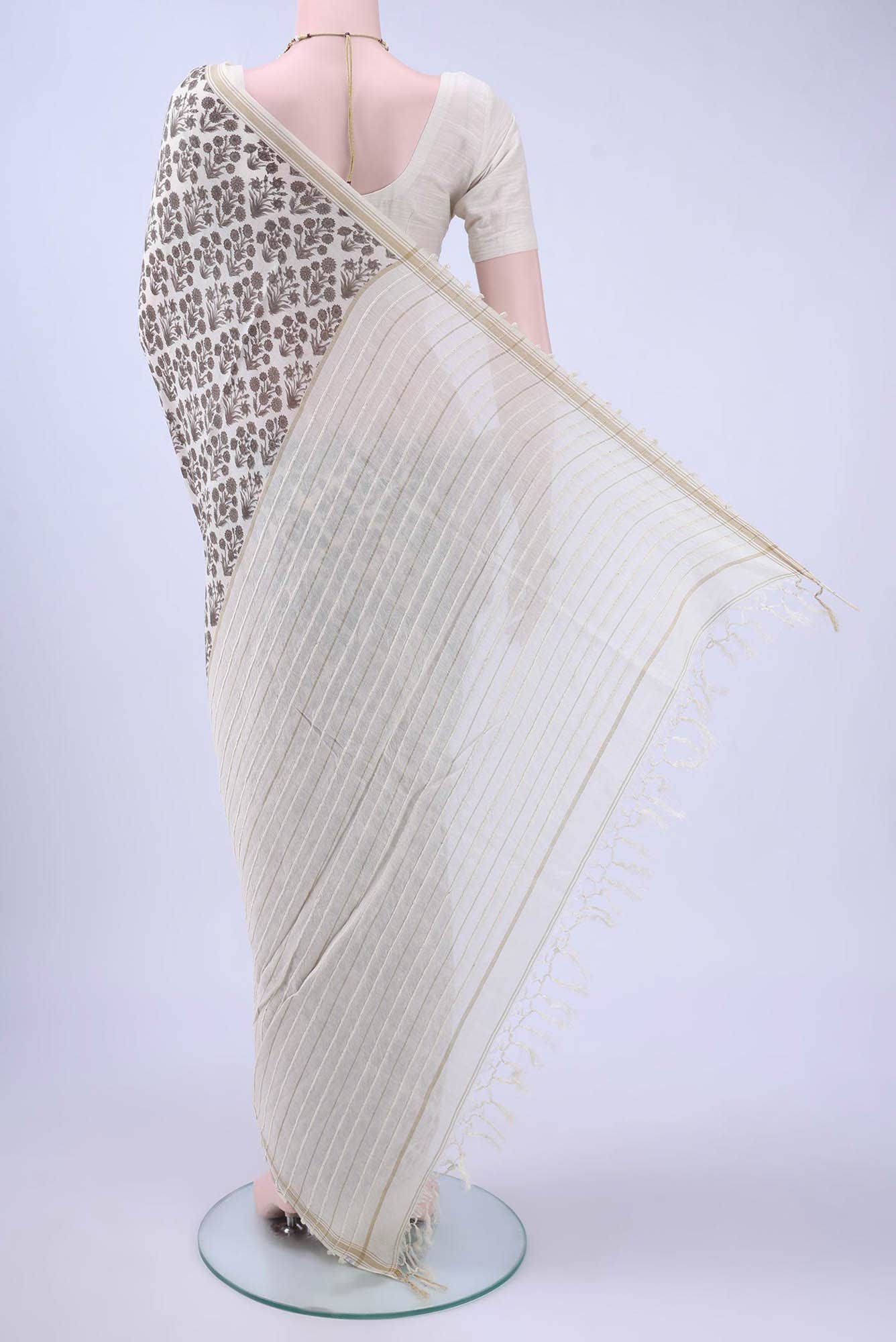 Off White Cotton Saree