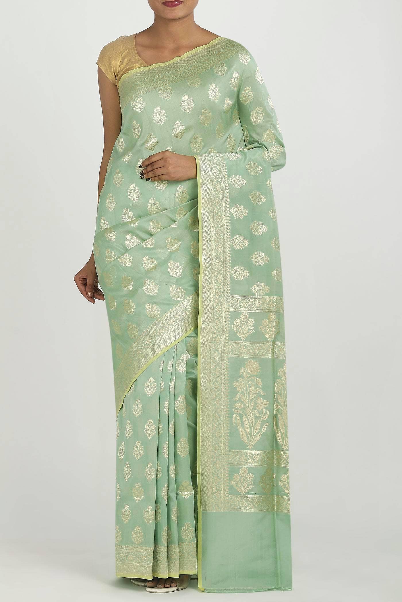 Green Banarasi Silk Saree
