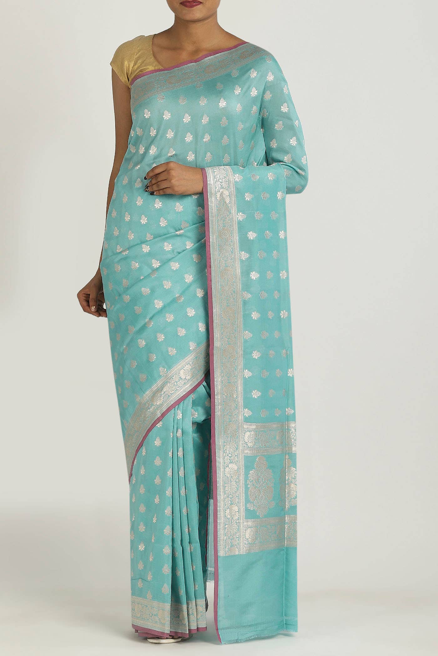 Blue Banarasi Silk Saree