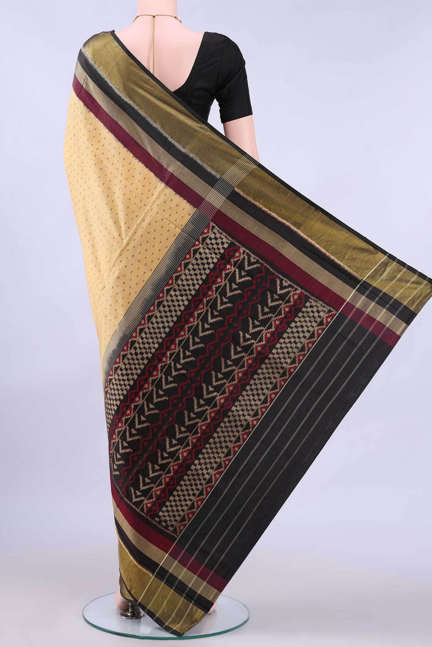 Beige Rajkot Patola Silk Saree