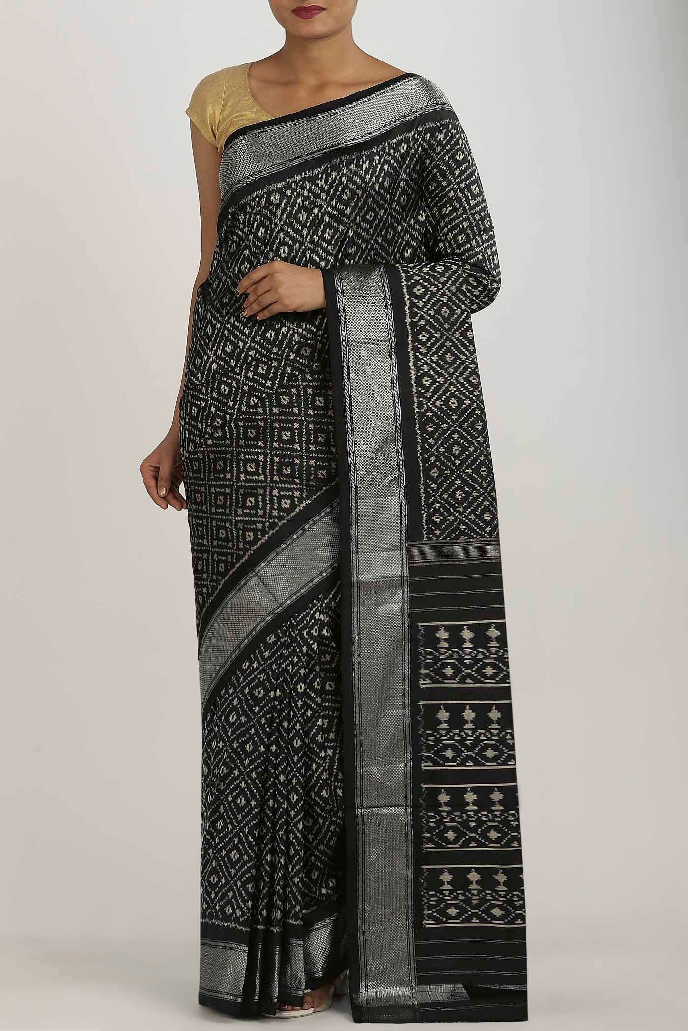 Black Pochampally Silk Saree