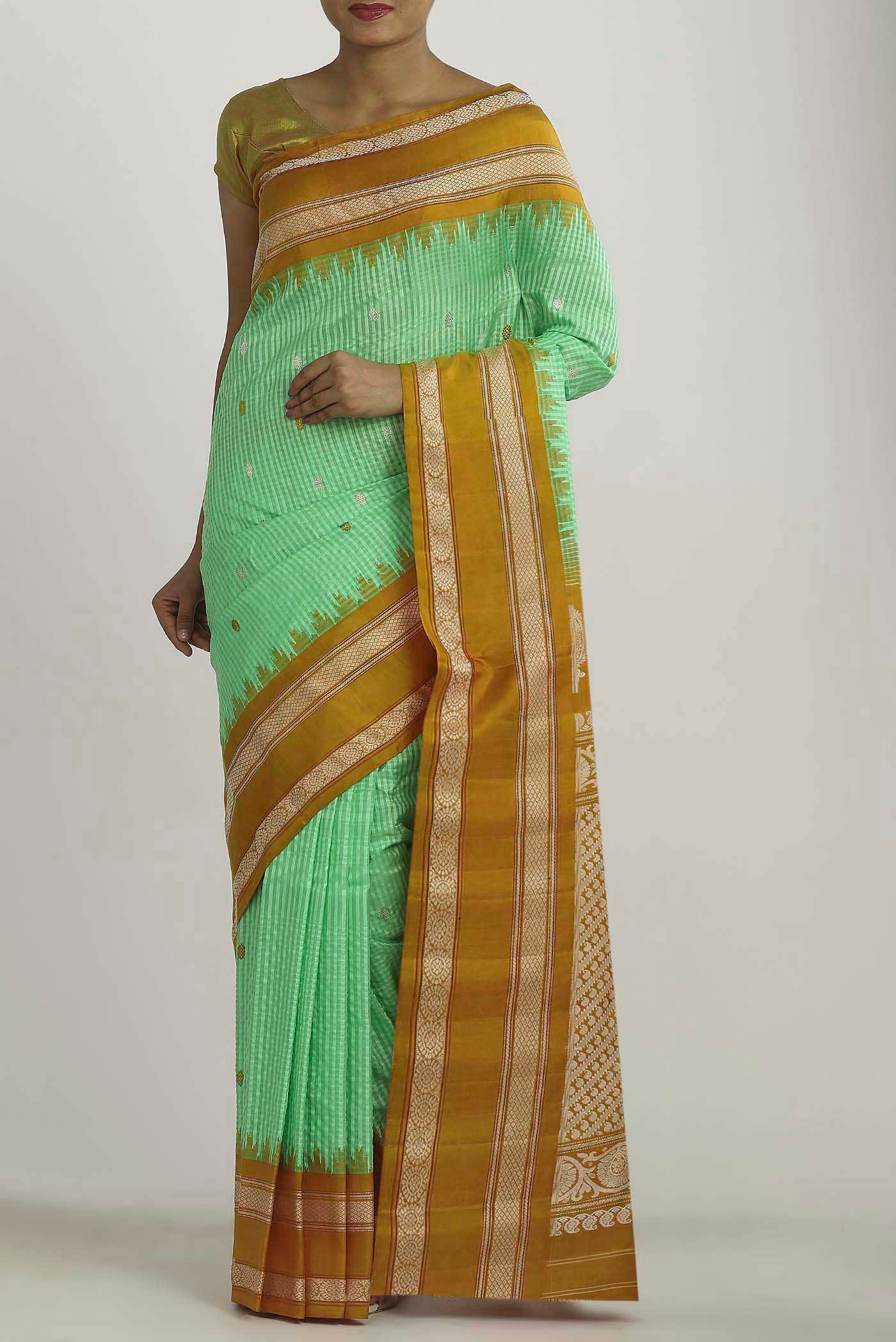 Green Gadwal Silk Saree