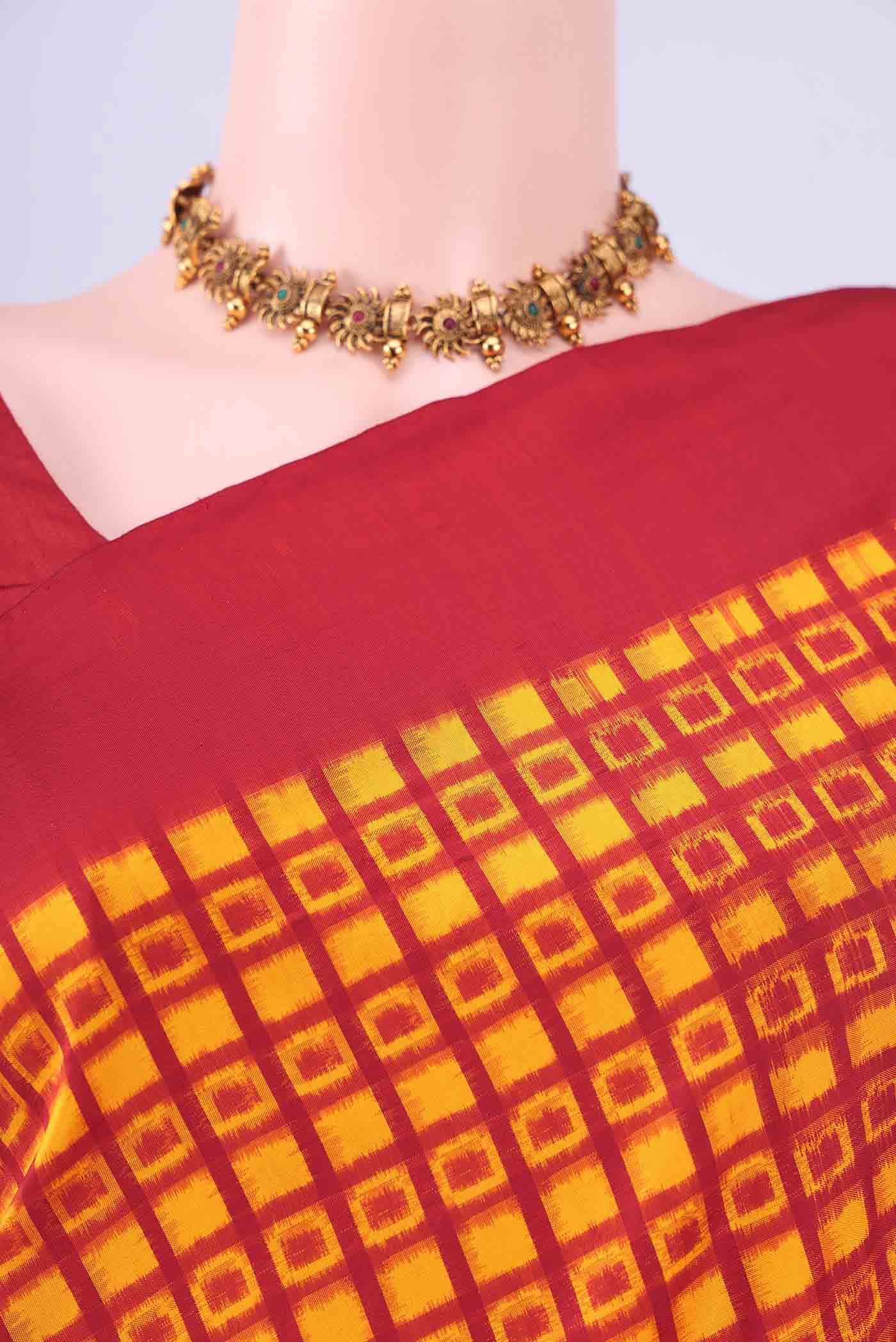 Yellow Pochampally Silk Saree