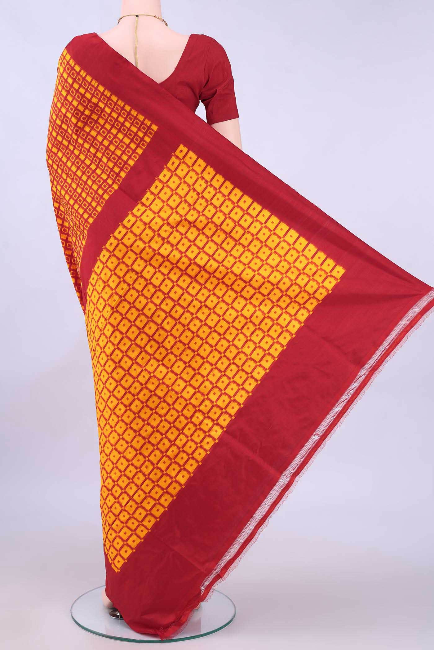 Yellow Pochampally Silk Saree
